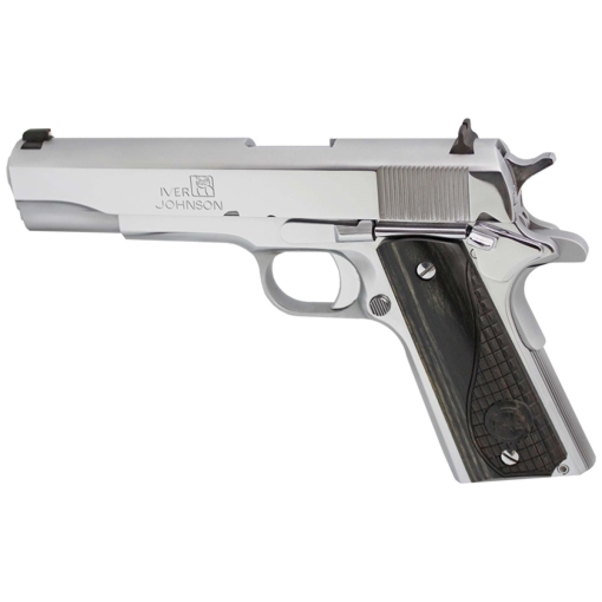 G1911a138chrw-1. Jpg - iver johnson 1911a1 38 super - 5" fs 9rd chrome black wood - g1911a138chrw 1