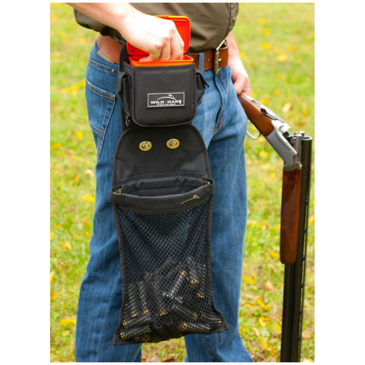 Wh309sbk_in-use. Jpg - peregrine outdoors wild hare - trap shooter's combo black - wh309sbk in use