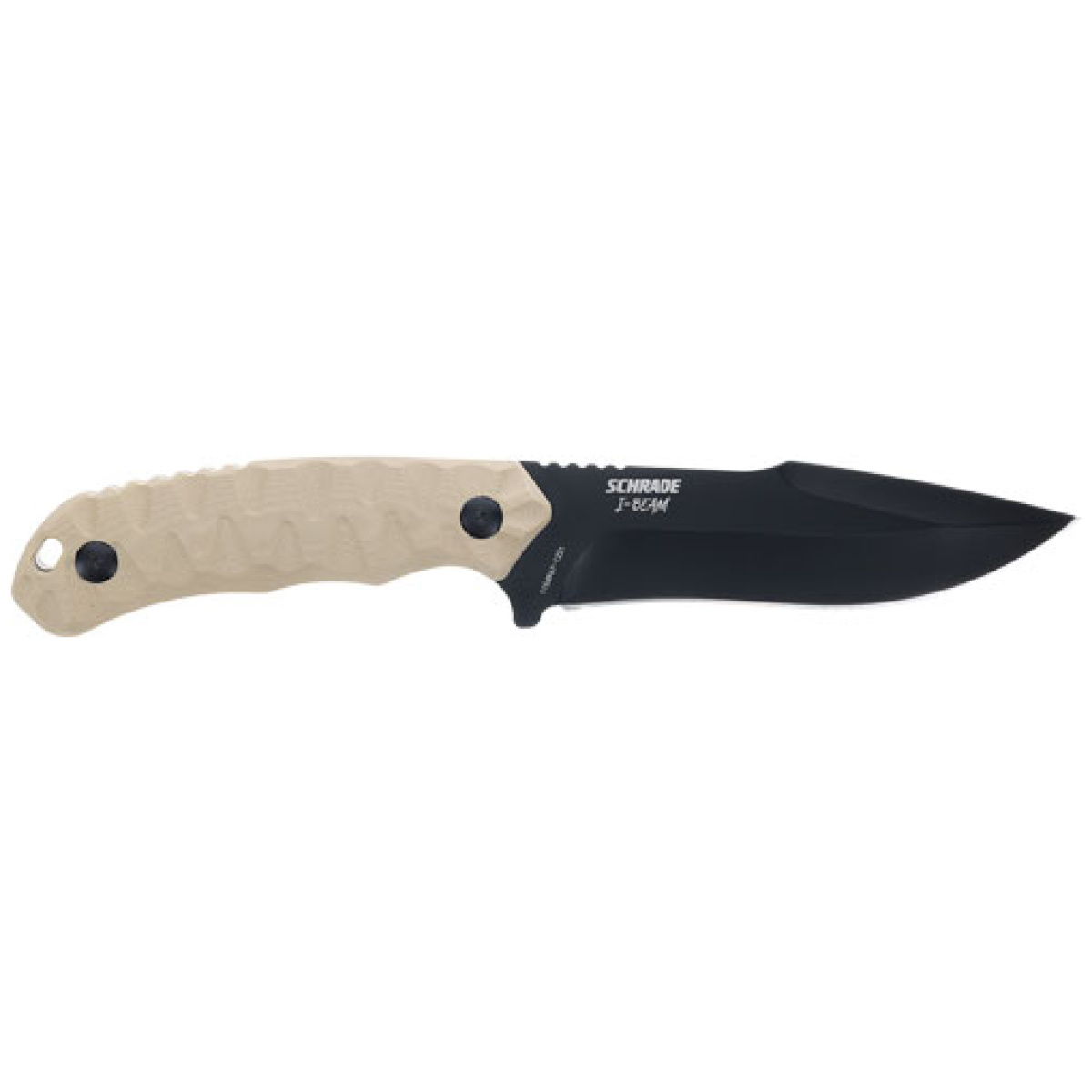 1185977. Jpg - schrade knife i-beam 5" fixed - aus-8 black/fde g10 handle - 1185977