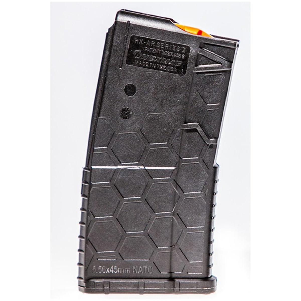 1hhx20ar15blk-1. Jpg - sentry hexmag ar-15/m4/m16 shorty rifle magazine black with orange. 223/5. 56x45mm 20/rd - 1hhx20ar15blk 1