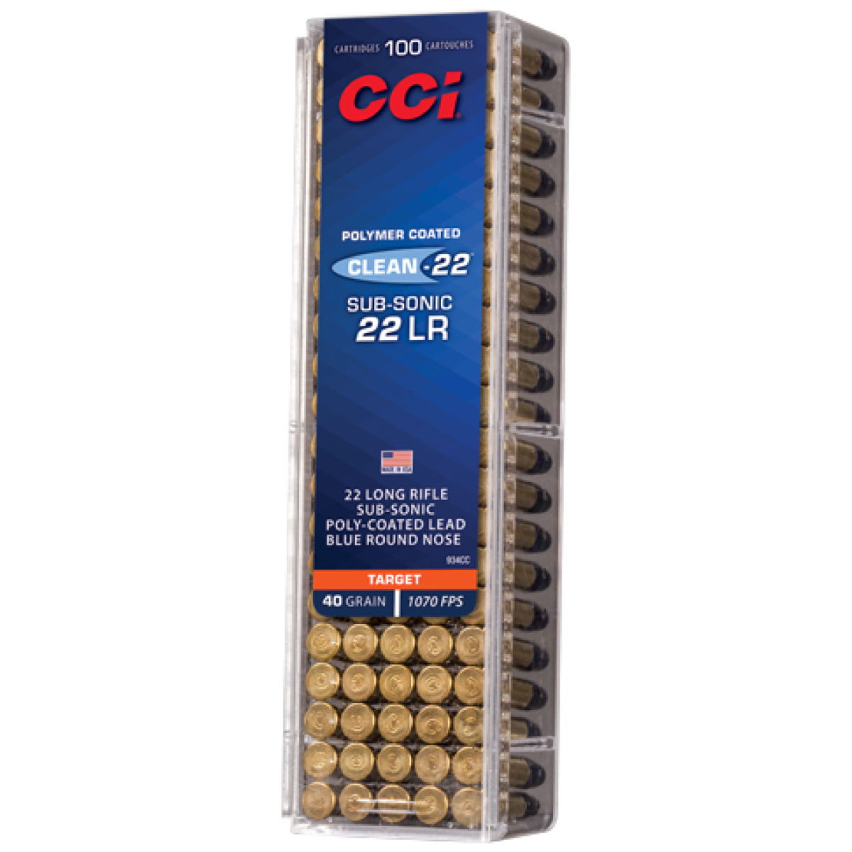 A934cc. Jpg - cci clean 22lr 40gr blue poly - rn 1070fps 100rd 50bx/cs - a934cc