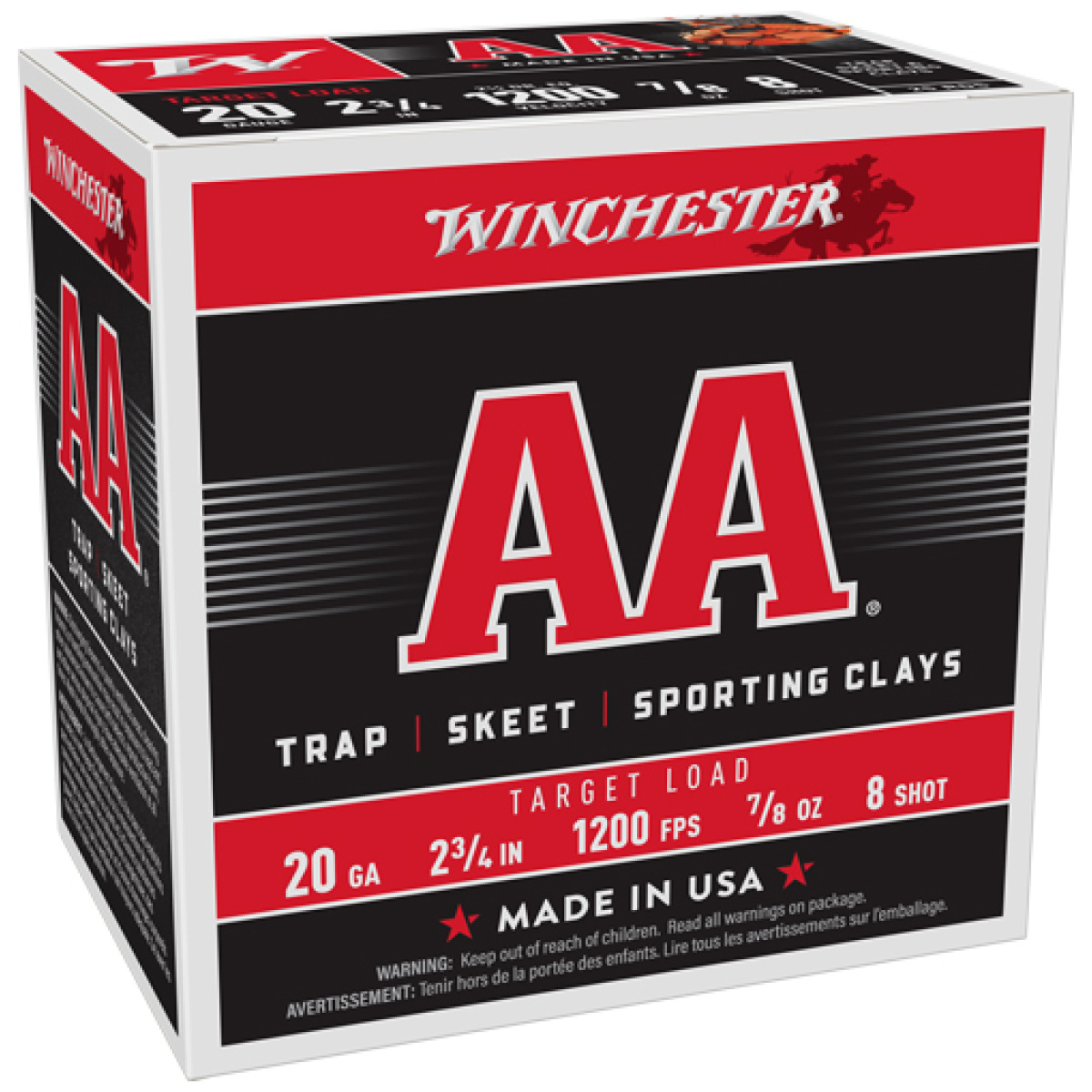 Aa208_3. Jpg - winchester aa 20ga 2. 75" 7/8oz - #8 1200fps 250rd case lot - aa208 3