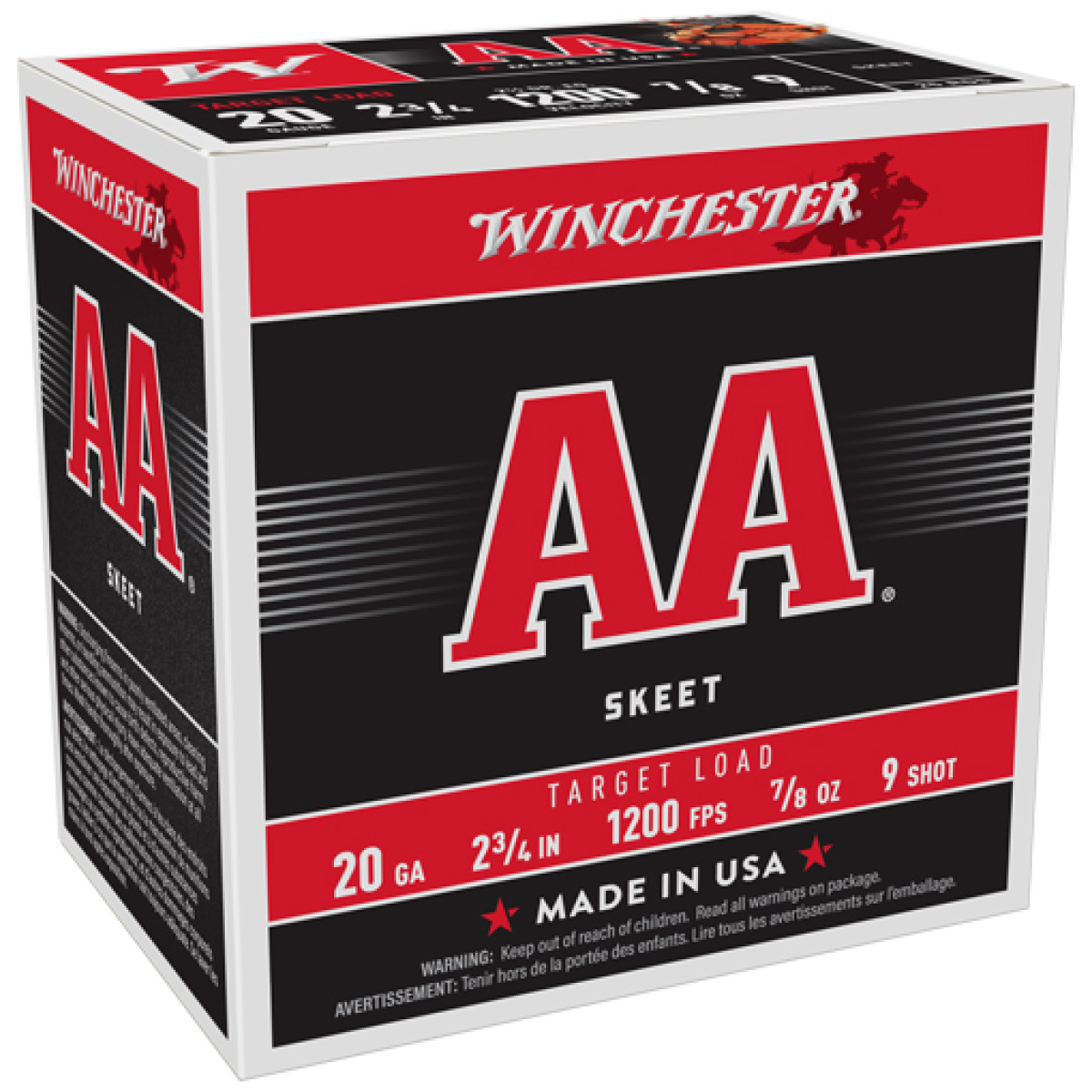 Aa209_2. Jpg - winchester aa 20ga 2. 75" 7/8oz - #9 1200fps 250rd case lot - aa209 2