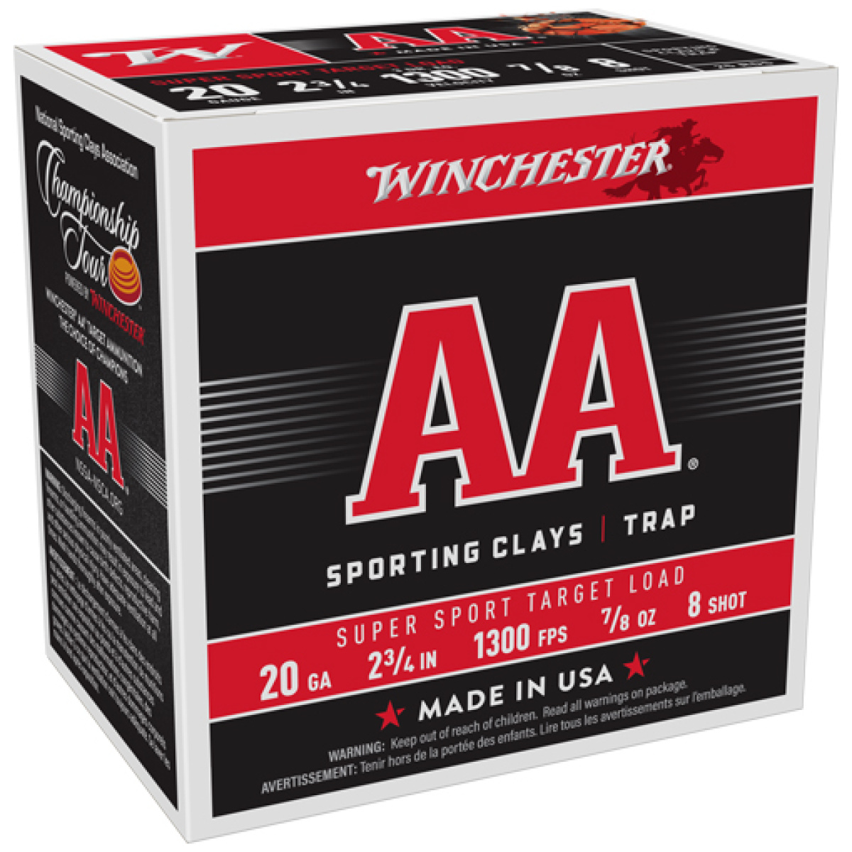 Aasc208_1. Jpg - winchester aa 20ga 2. 75" 7/8oz - #8 1300fps 250rd case lot - aasc208 1