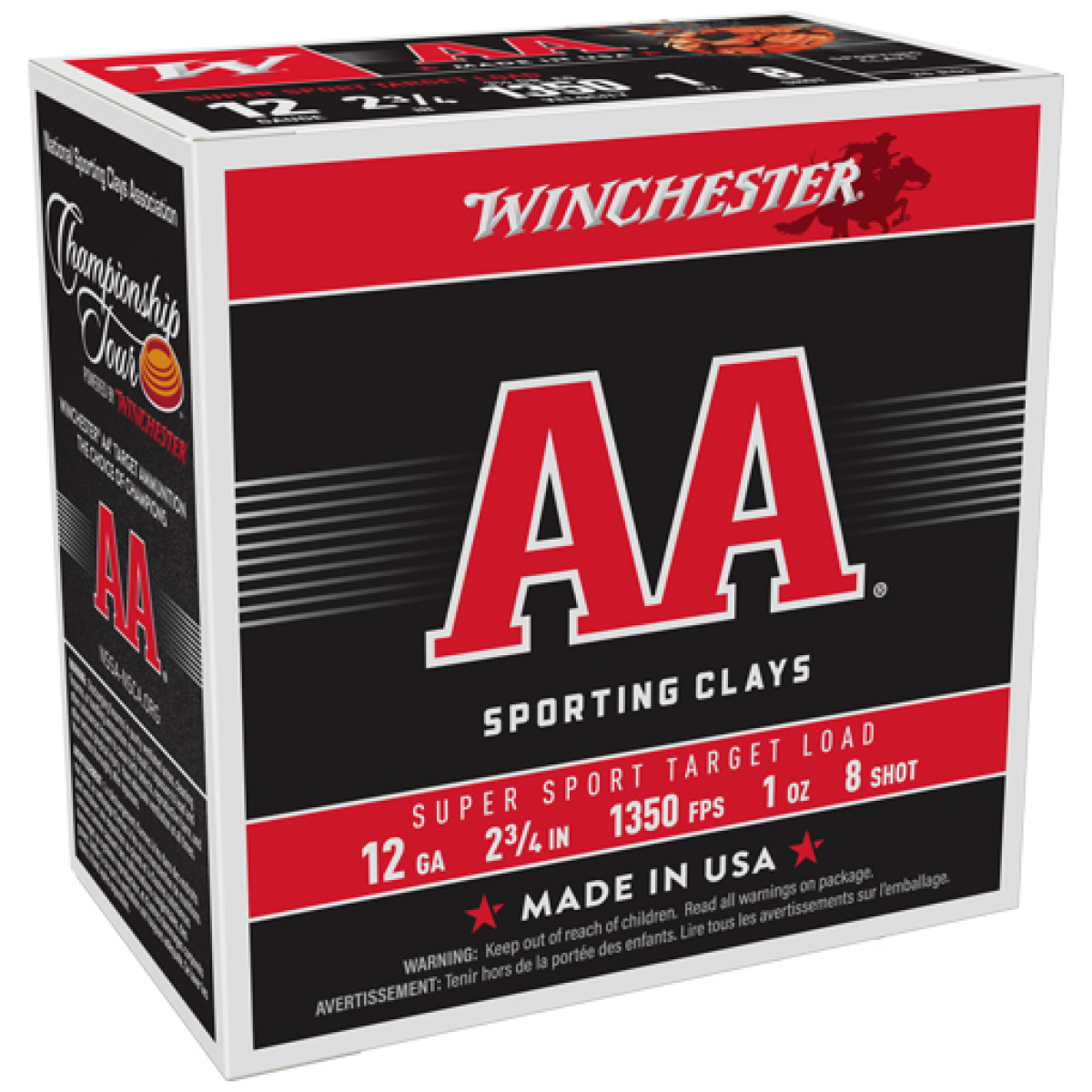 Aascl128_2. Jpg - winchester aa 12ga 2. 75" 1oz - #8 1350fps 250rd case lot - aascl128 2