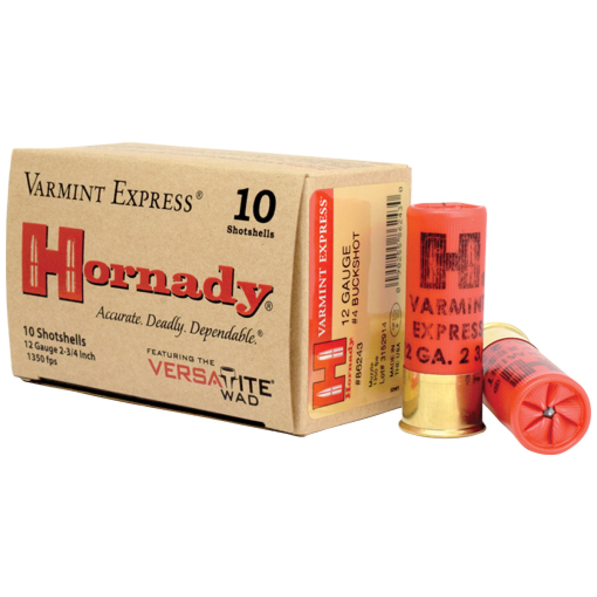 Ahdy86243. Jpg - hornady 12ga 2. 75" #4 buck - 24 pellets 10rd 10bx/cs - ahdy86243