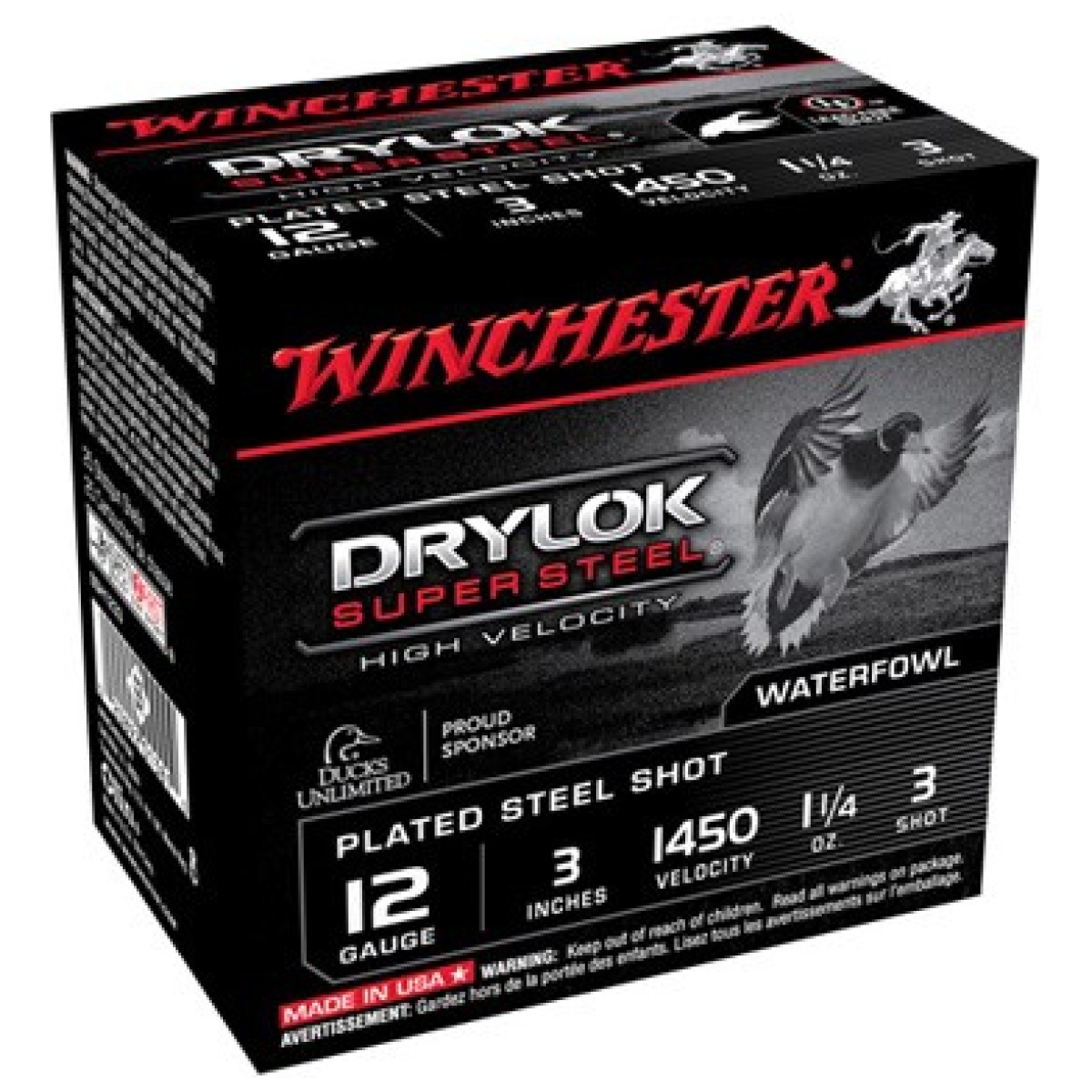 Assh1233. Jpg - winchester drylok 12ga 3" - 1-1/4oz #3 25rd 10bx/cs - assh1233