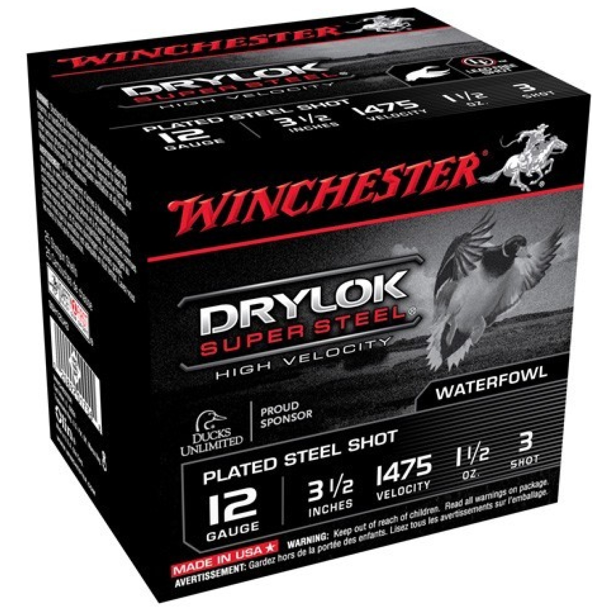 Assh12lh3_1. Jpg - winchester drylok 12ga 3. 5" - 1-1/2oz #3 1475fps 25rd 10b/cs - assh12lh3 1