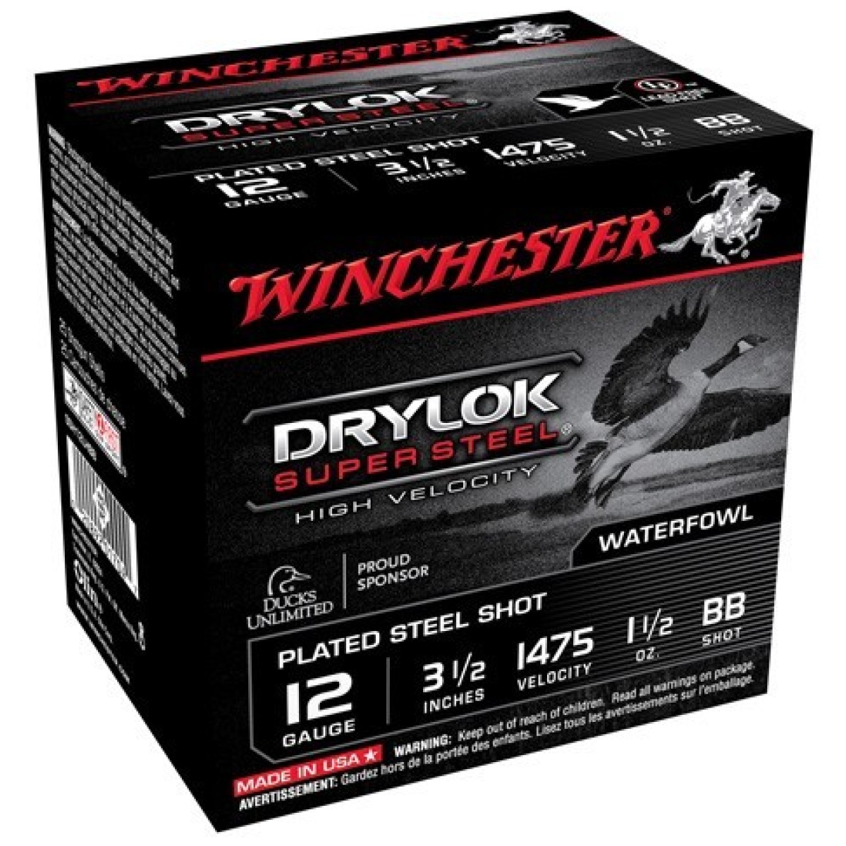 Assh12lhbb_1. Jpg - winchester drylok 12ga 3. 5" - 1-1/2oz #bb 1475fps 25rd 10b/c - assh12lhbb 1