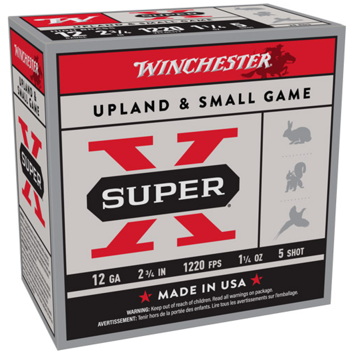 Ax12p5_3. Jpg - winchester super-x 12ga 2. 75" - 1-1/4oz #5 1220fps 25rd 10bx/c - ax12p5 3