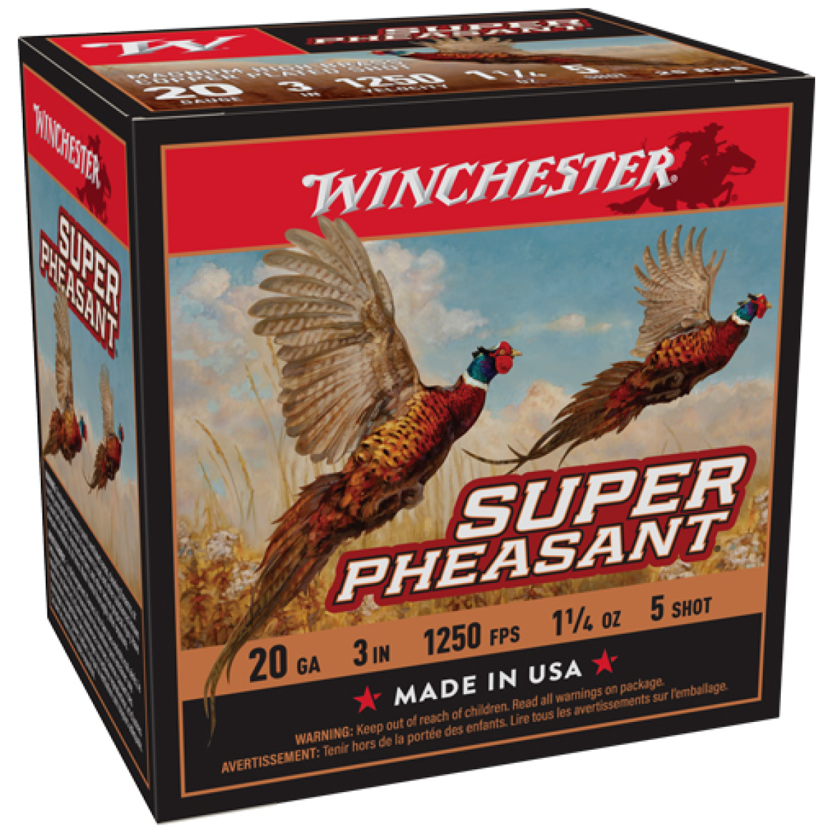 Ax203ph5. Jpg - winchester super pheasant 20ga - 1-1/4oz #5 1250fps 25rd 10bx/c - ax203ph5