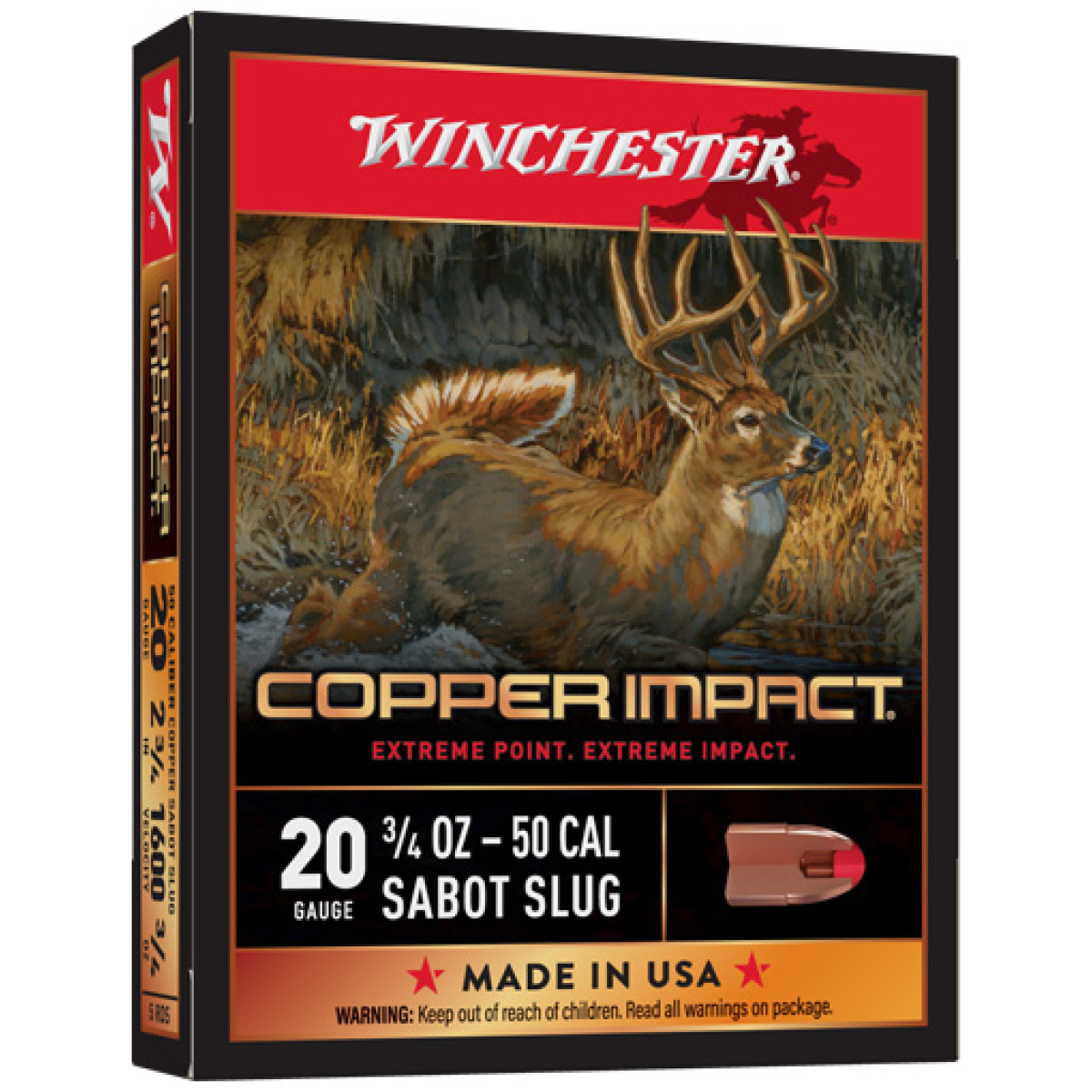 Ax20clf_2. Jpg - winchester copper impact 20ga - 2. 75" 3/4oz sabot 5rd 20bx/cs - ax20clf 2