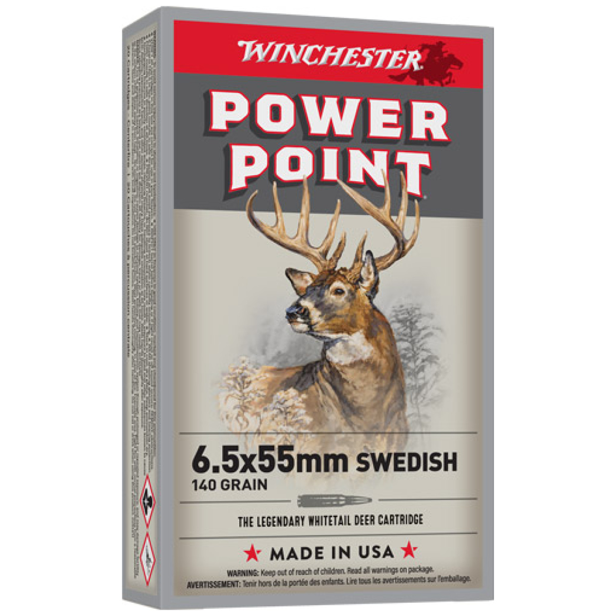 Ax6555_1. Jpg - winchester 6. 5x55 mauser - 140gr power point 20rd 10bx/cs - ax6555 1