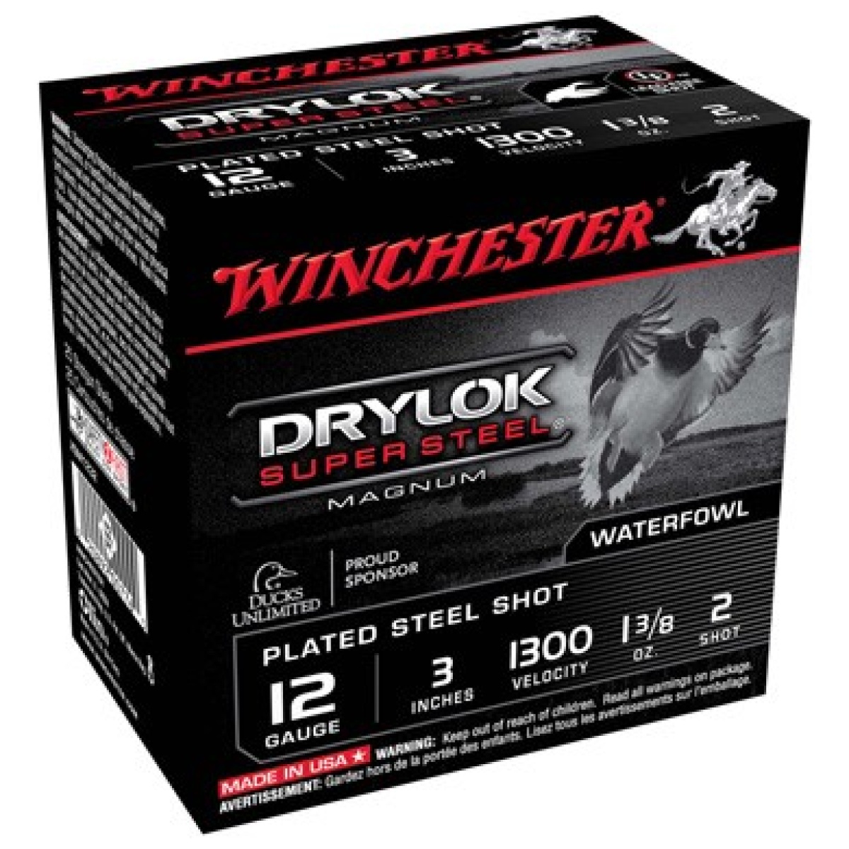 Axsm1232. Jpg - winchester drylok 12ga 3" - 1-3/8oz #2 25rd 10bx/cs - axsm1232