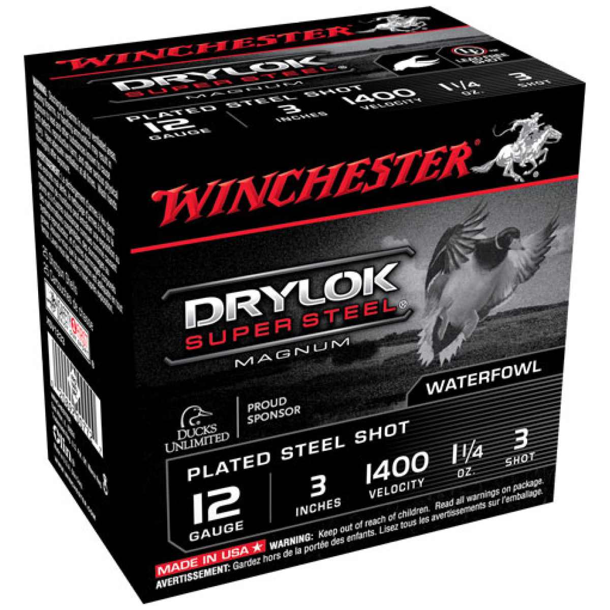 Axsv1233. Jpg - winchester drylok 12ga 3" - 1-1/4oz #3 25rd 10bx/cs - axsv1233