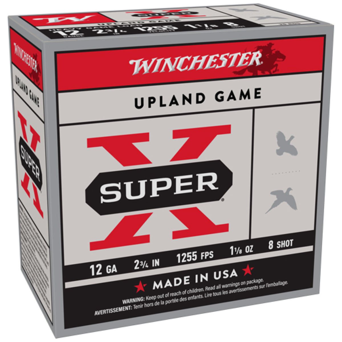 Axu12h8_2. Jpg - winchester super-x 12ga 2. 75" - 1255fps 1-1/8oz #8 250rd case - axu12h8 2