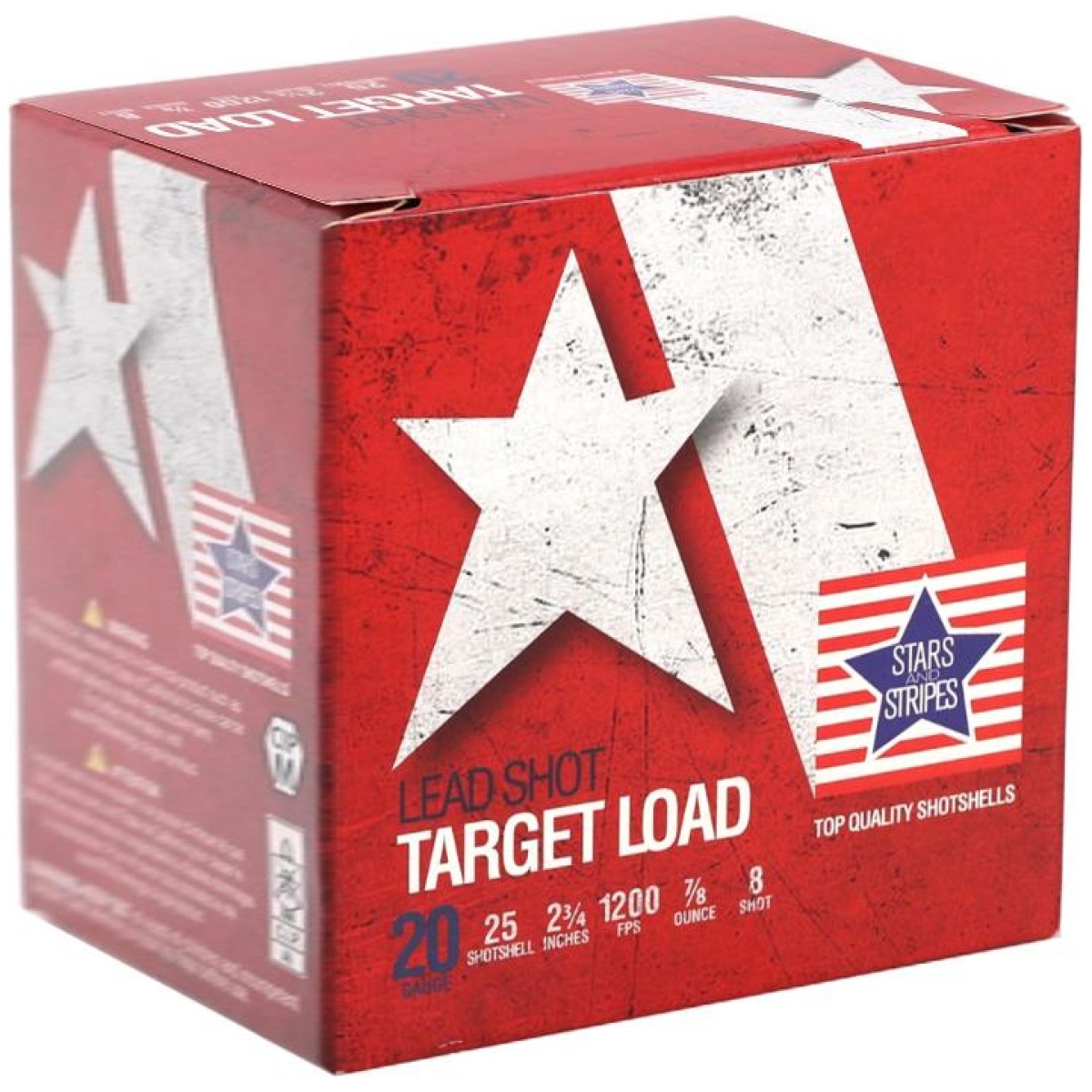 Stars and stripes target loads 20 gauge ammo 2-3/4" 7/8 oz #8 sh - star and stripes target load shotshells 20ga 2-3/4" 7/8oz #8 1200 fps 25/ct - ct82408