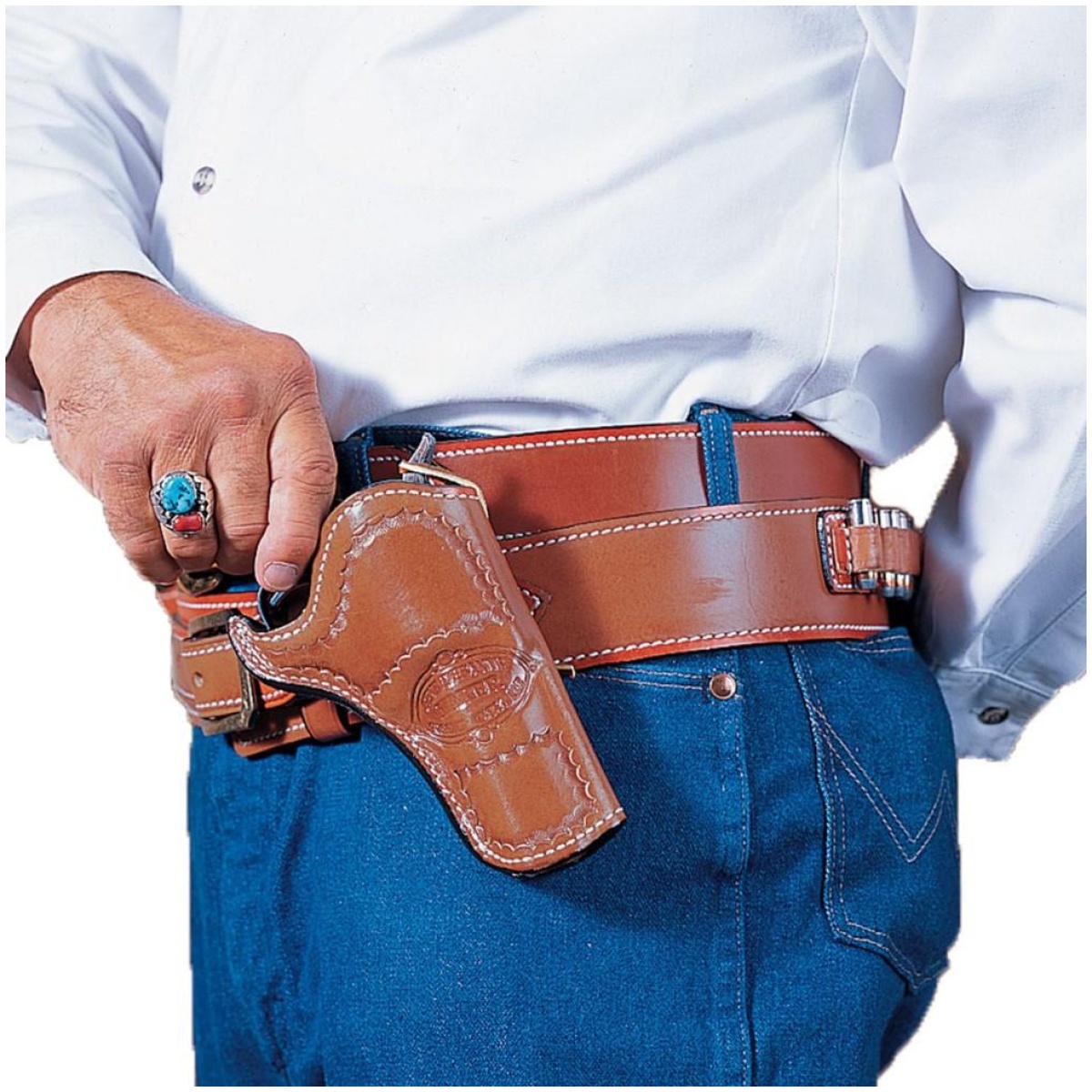 Di083-1. Jpg - desantis doc holliday cross draw holster for colt saa 3. 5" tan rh - di083 1