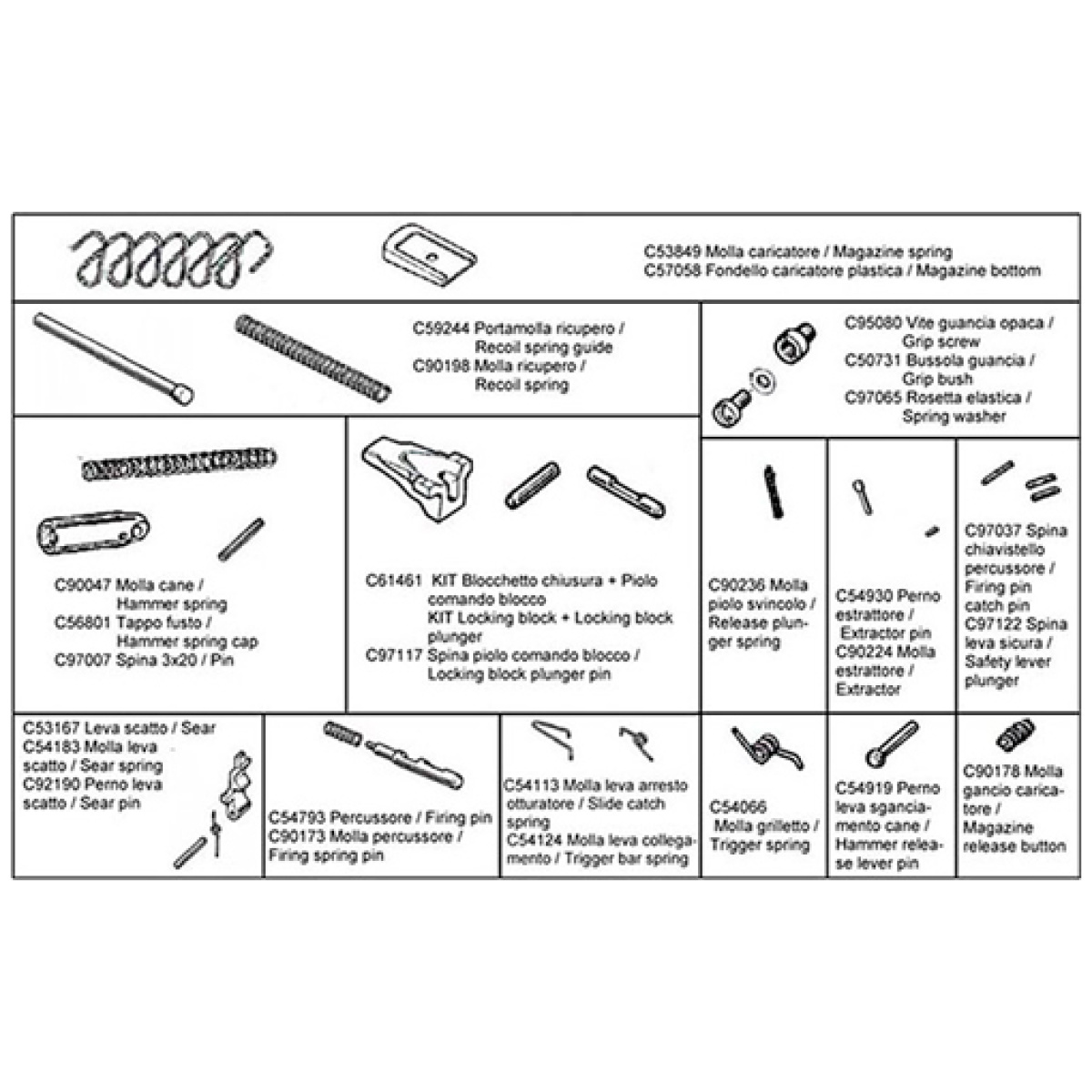 Ek68615. Jpg - beretta spare parts kit for - 92 series pistols - ek68615