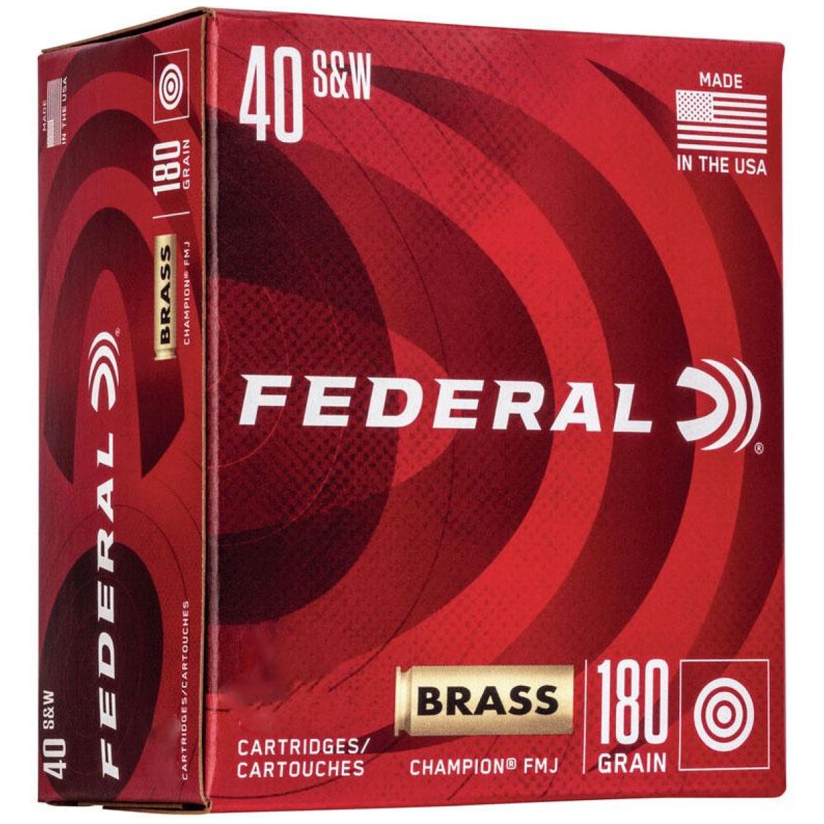 Fac40180a400. Jpg - federal champion handgun ammunition. 40 s&w 180gr fmj 1000 fps 400/ct (bulk box) - fac40180a400