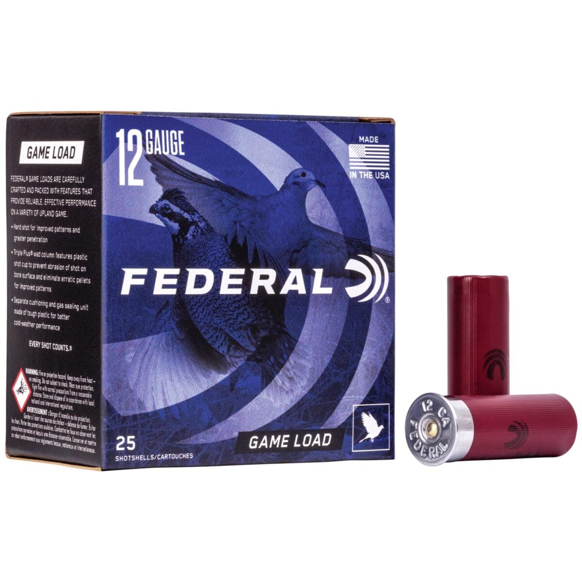 Fah1218_1. Jpg - federal game-shok upland game - game load - 12ga 2-3/4" 1oz. #8-shot 25/box - fah1218 1