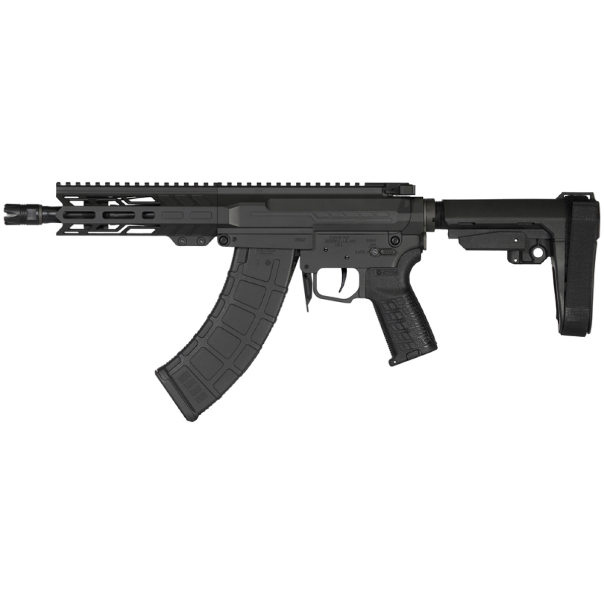 G76a950aab_left. Jpg - cmmg pistol banshee mk47 7. 62x - 39mm 8" 30rd black w/rip brace - g76a950aab left