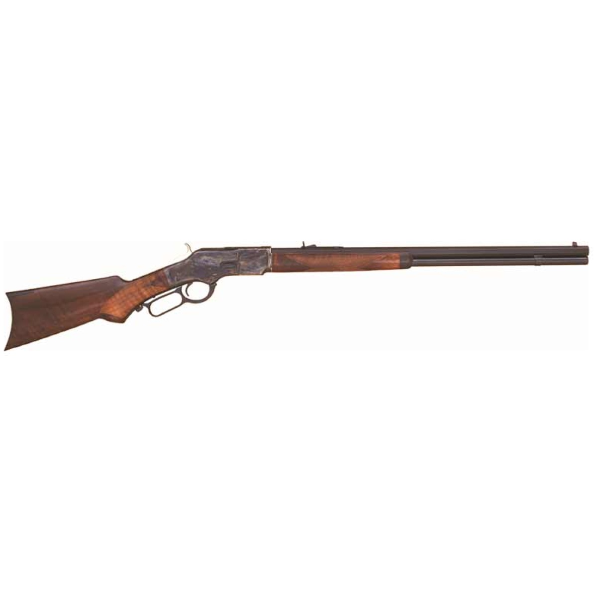 Gca275. Jpg - cimarron 1873 deluxe 44/40 win - 24" octagon cc/blued pg walnut - gca275