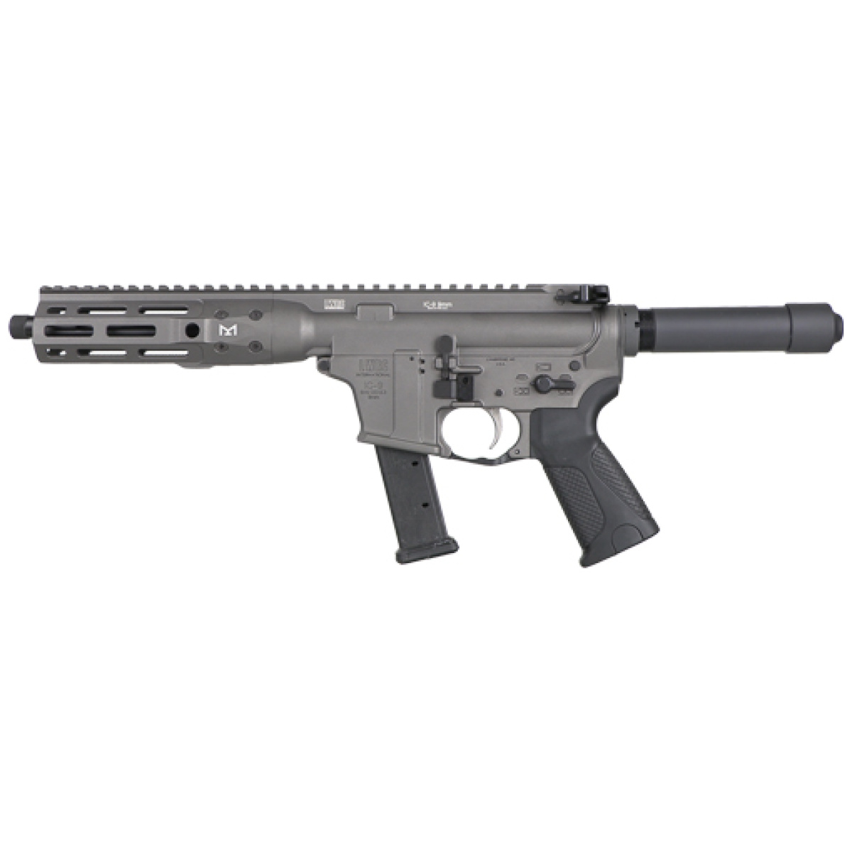 Gicp9tg8_left. Jpg - lwrc ic 9 pistol 9mm 8. 5" bbl - 27rd mag tungsten grey - gicp9tg8 left