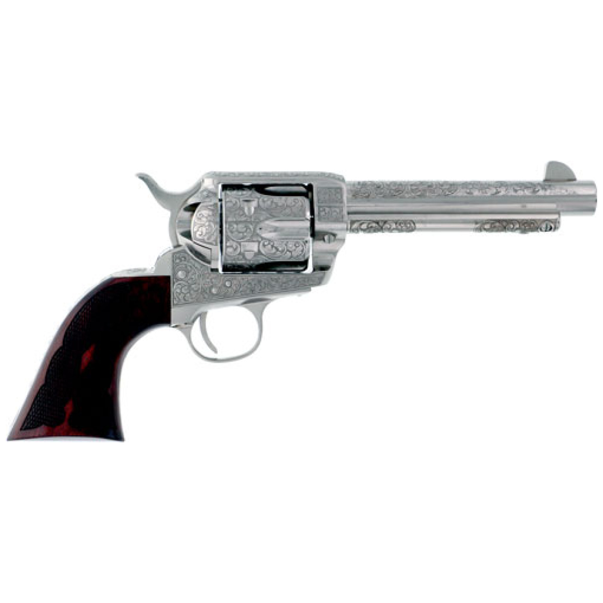 Gpp411lnbb. Jpg - cimarron buffalo bill cody - 45lc 5. 5" engraved nickel - gpp411lnbb