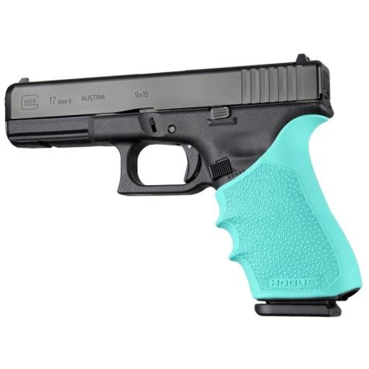 Ha17024-1. Jpg - hogue handall beavertail grip sleeve glock 17 gen 1/2/5 aqua - ha17024 1