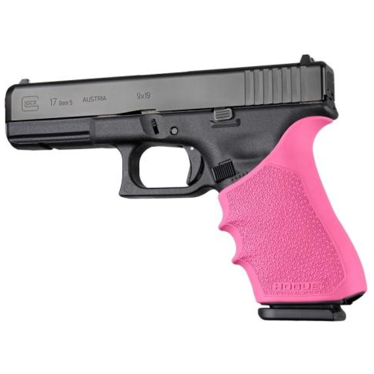 Ha17027-1. Jpg - hogue handall beavertail grip sleeve glock 17 gen 1/2/5 pink - ha17027 1