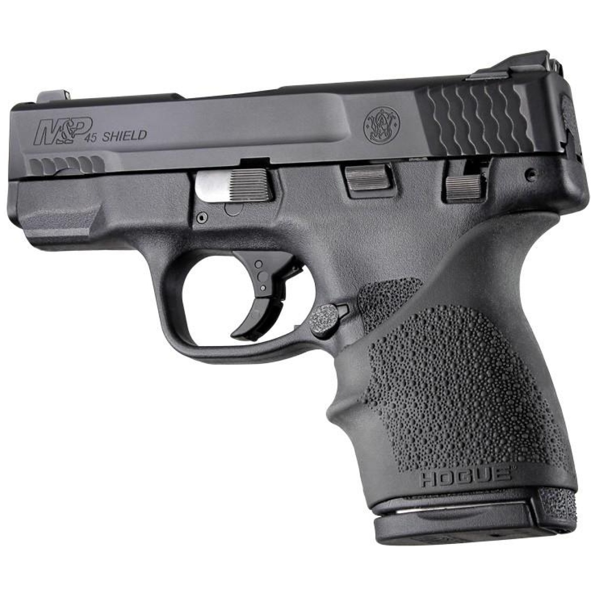 Ha18300. Jpg - hogue handall beavertail grip sleeve s&w m&p shield 45 kahr p9/p40/cw9/cw40- black - ha18300