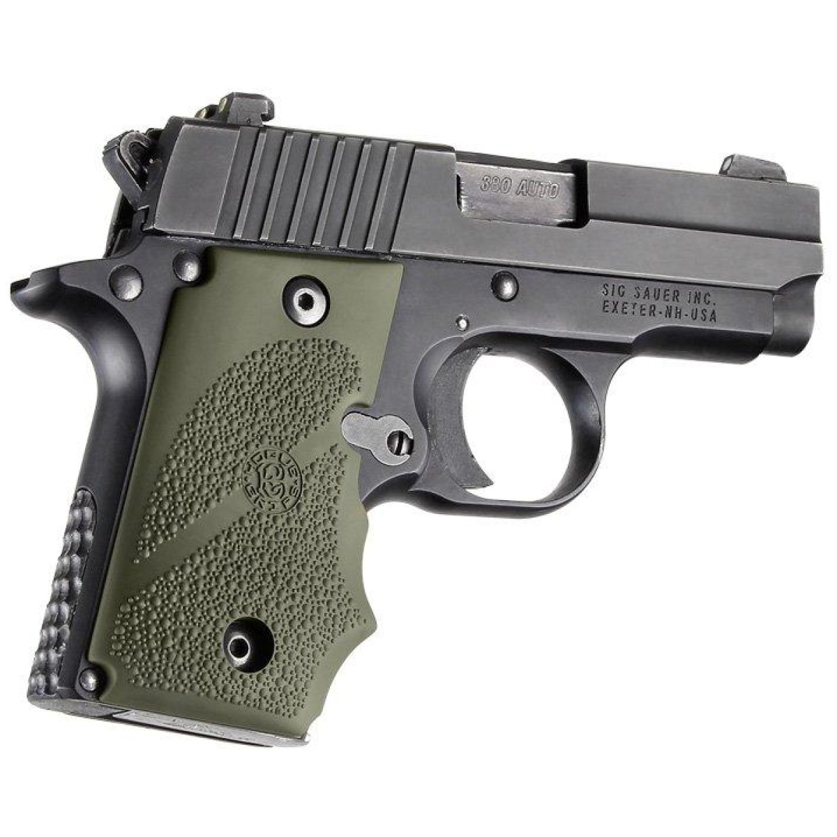 Ha38001. Jpg - hogue sig sauer p238 rubber grip with finger grooves od green - ha38001