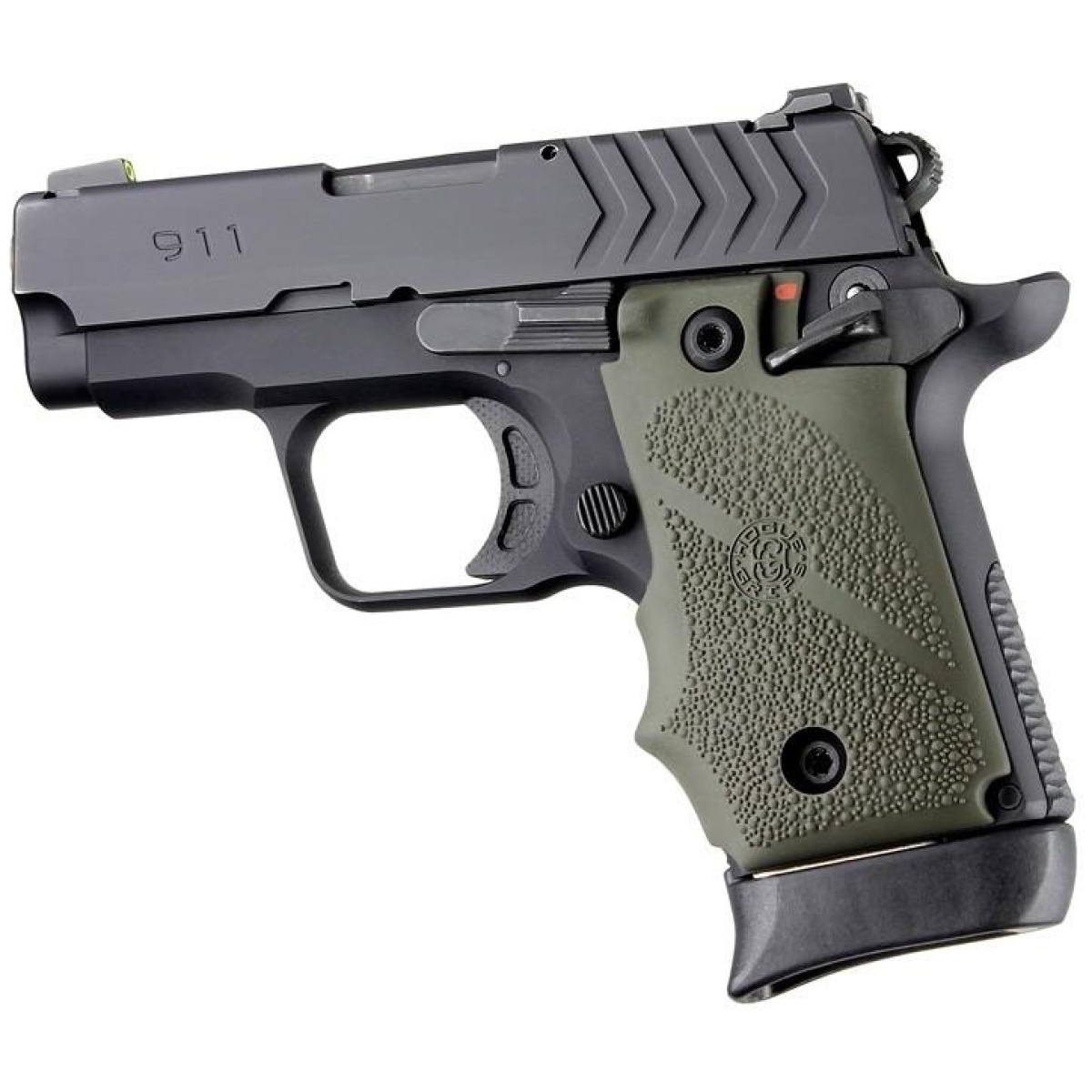 Ha48081. Jpg - hogue ambi safety rubber grip for springfield armory 911- od green - ha48081