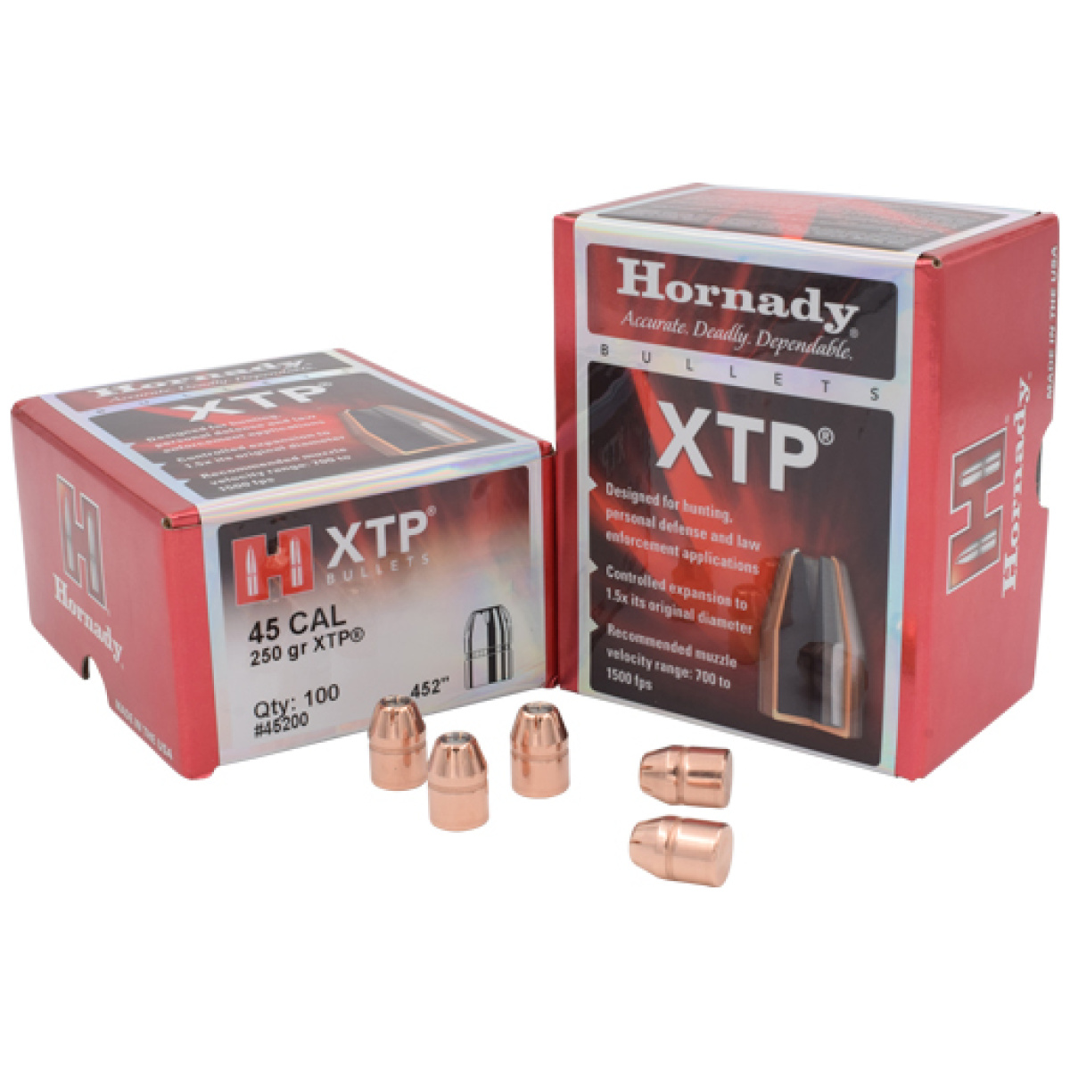 Hdy45200_1. Jpg - hornady bullets 45 cal. 452 - 250gr xtp 100ct 15bx/cs - hdy45200 1