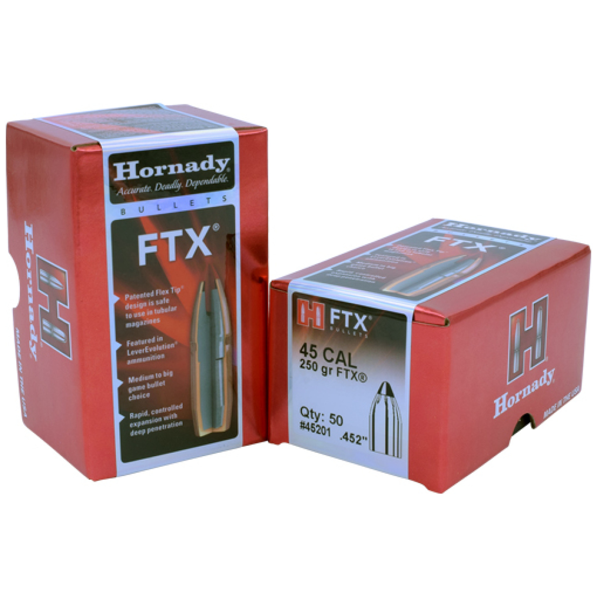 Hdy45201_2. Jpg - hornady bullets 45 cal. 452 - 250gr ftx 50ct 25bx/cs - hdy45201 2