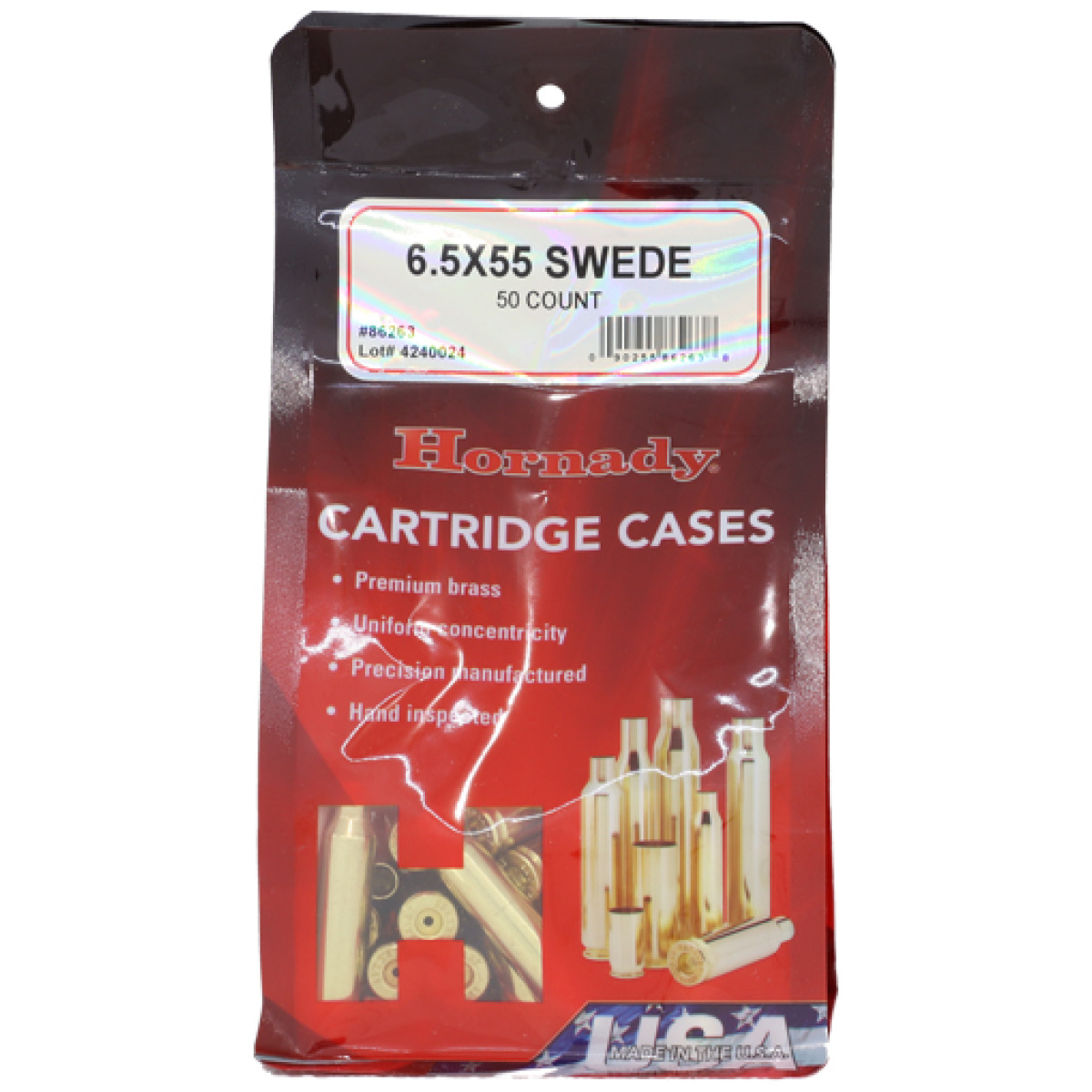 Hdy86263_1. Jpg - hornady unprimed cases - 6. 5x55 swedish 50pk 5bx/cs - hdy86263 1