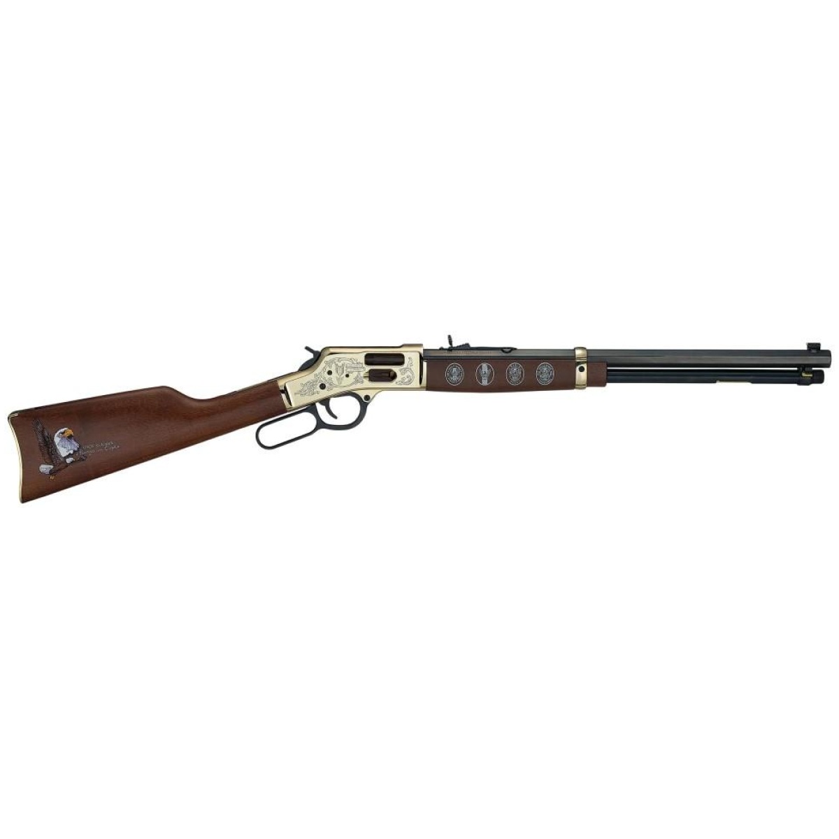 Hlh006ges-1. Jpg - henry eagle scout centennial tribute edition side gate rifle. 44 mag/. 44 spl 10rd magazine 20" barrel walnut - hlh006ges 1