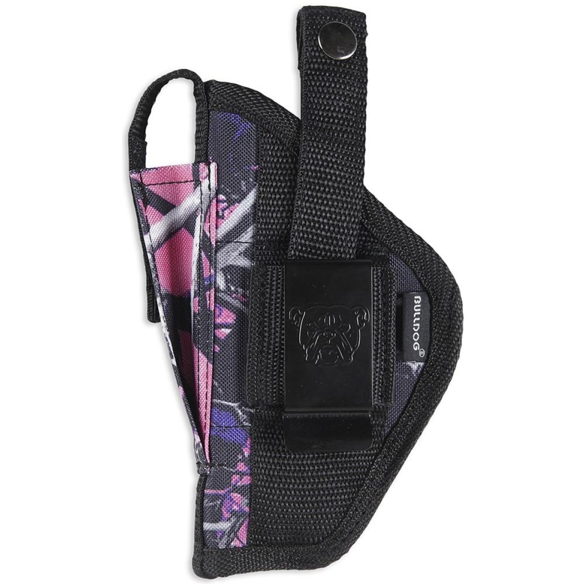 Jzfsn-3_1. Jpg - bulldog extreme handgun holster with belt loop and clip for sub compact autos with 2-3" barrels muddy girl pink camo ambi - jzfsn 3 1