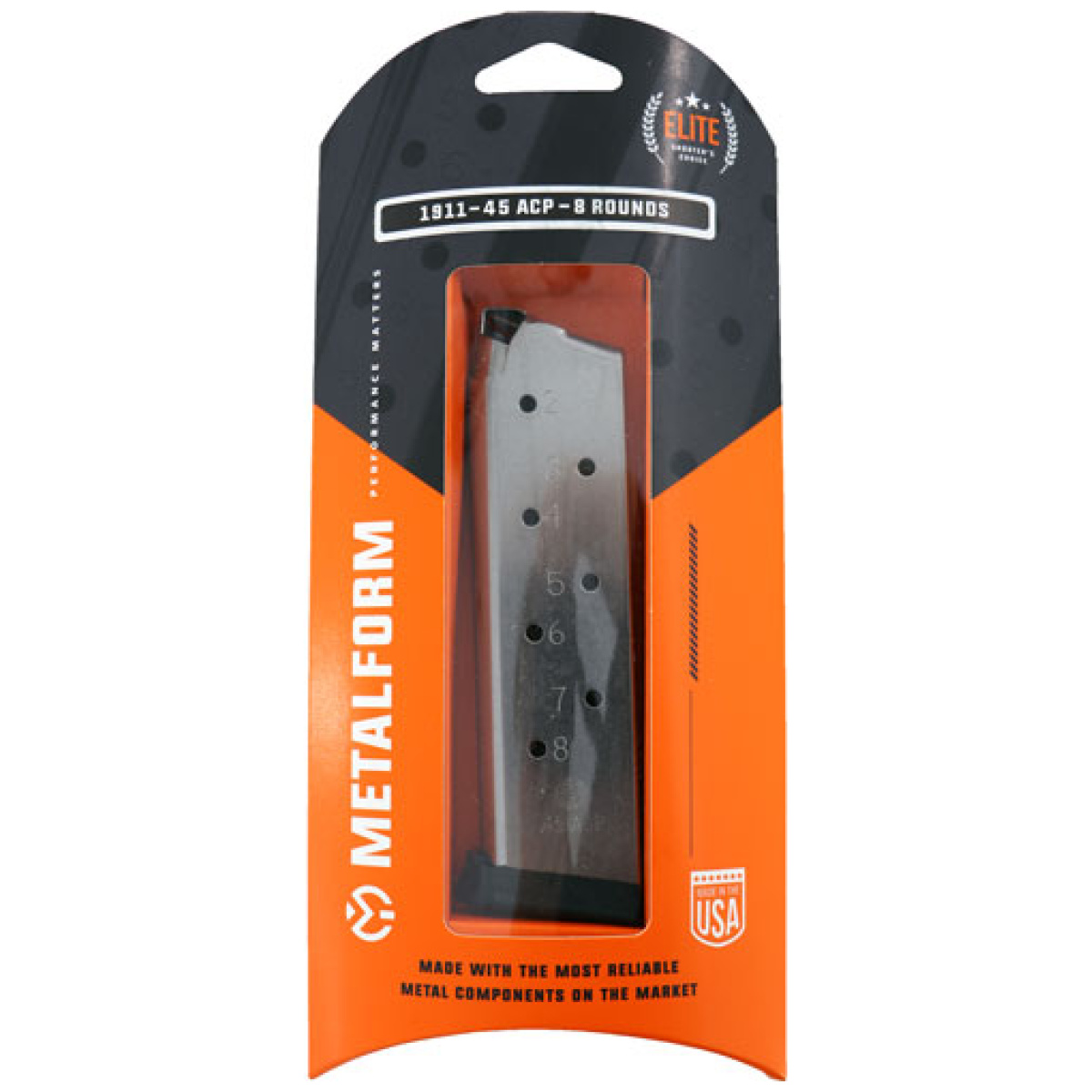 M1911458srrb_pkg. Jpg - metalform magazine 1911 govt. -. 45acp 8rd s/s removable base - m1911458srrb pkg