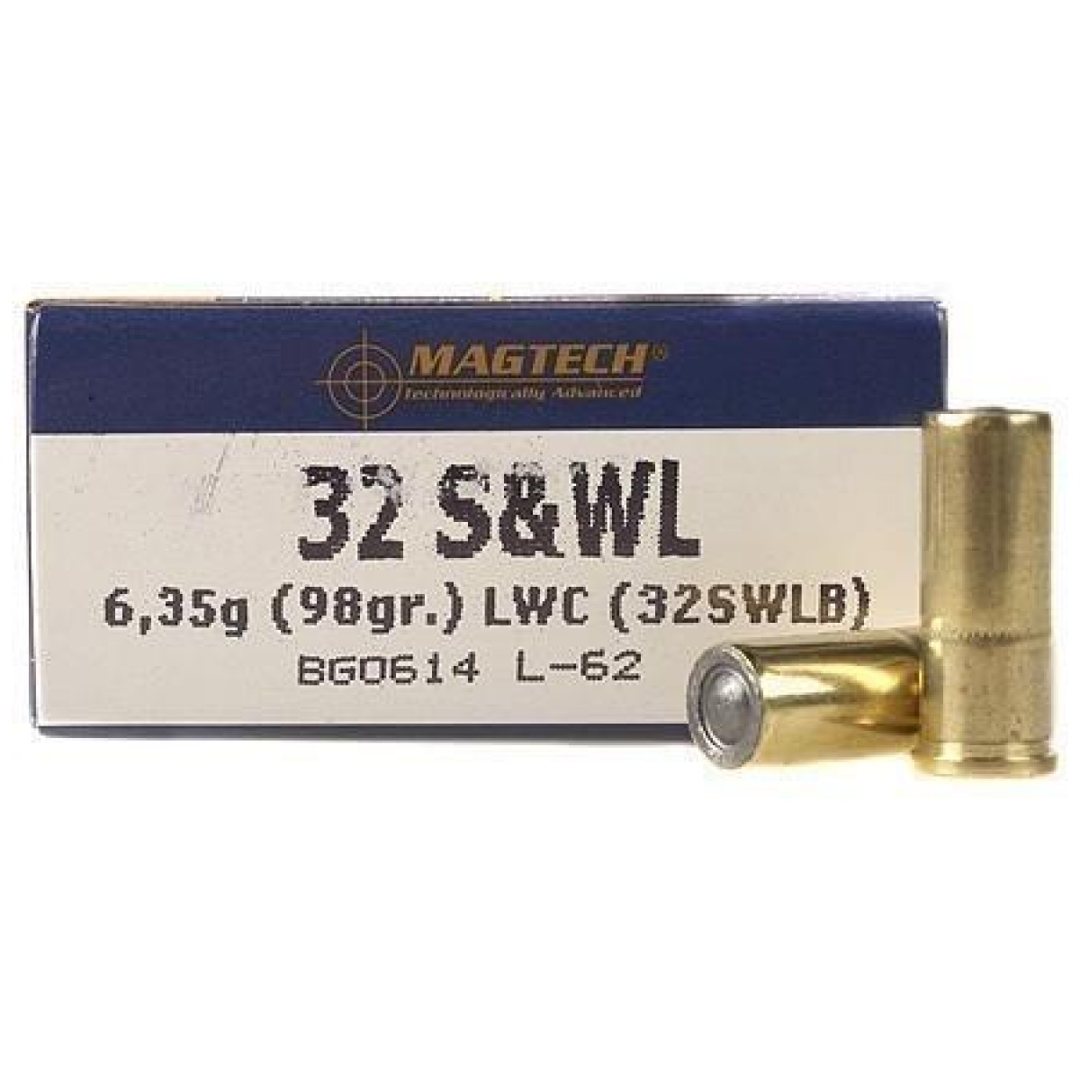 Mg32swlb. Jpg - magtech handgun ammunition. 32 s&w 98 gr lwc 682 fps 50/box - mg32swlb