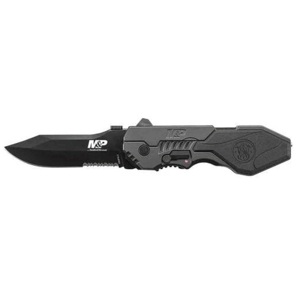 Pfswmp4ls. Jpg - smith & wesson m&p m. A. G. I. C. Assisted opening clip point folding knife 3 3/5" blade black - pfswmp4ls