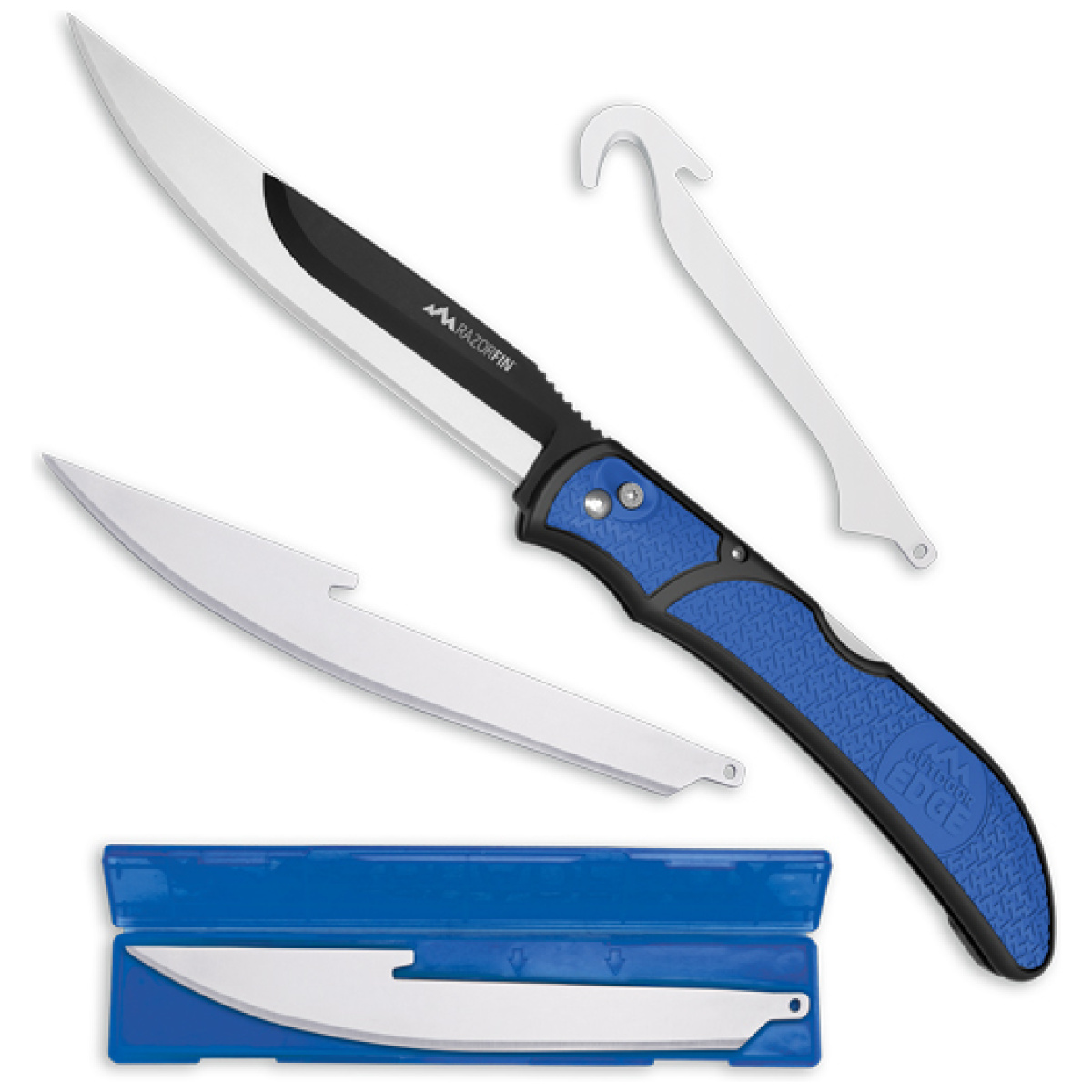 Rfu50c. Jpg - outdoor edge razor fin 4-blade - combo set blue blister pack - rfu50c