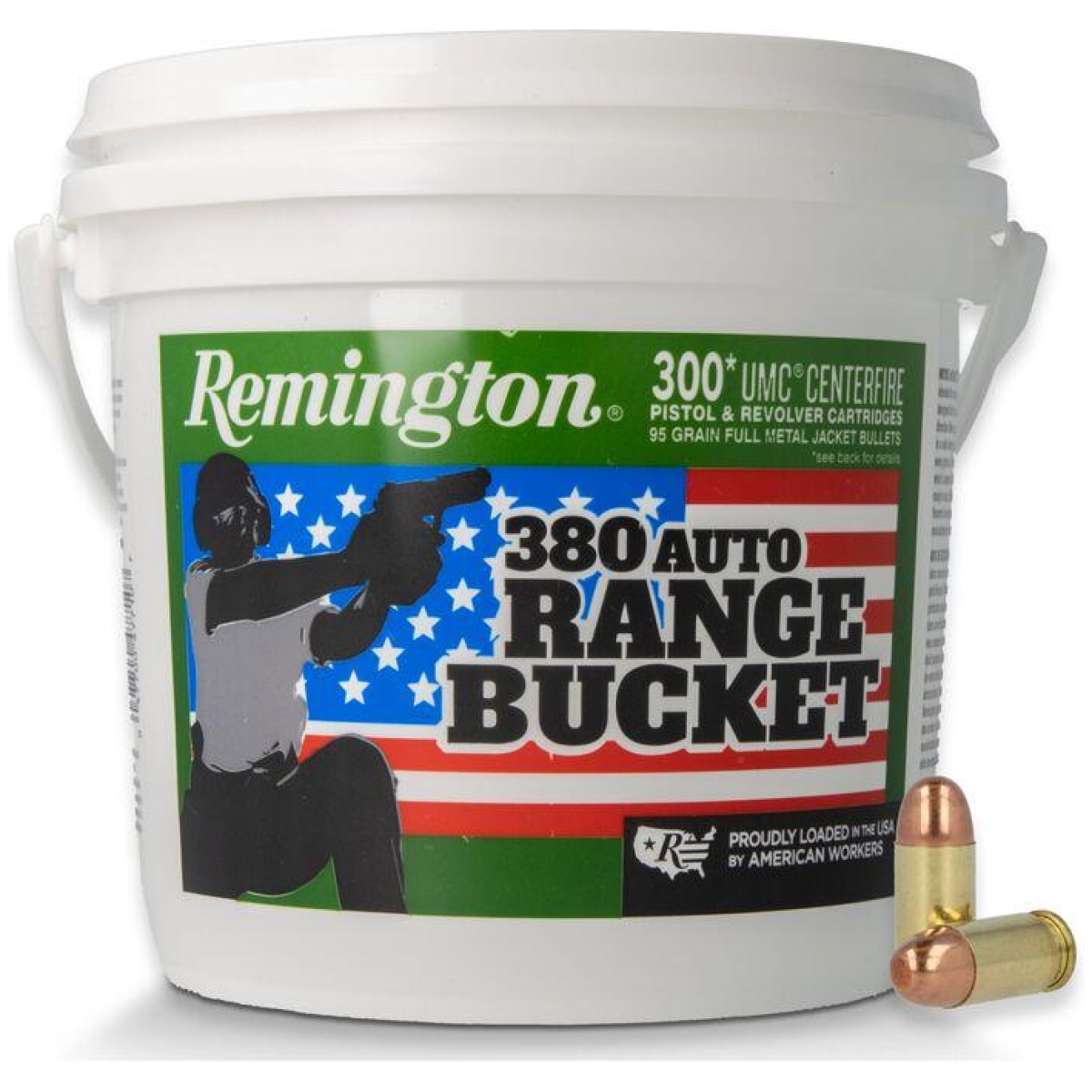 Rt23978-1. Jpg - remington umc range bucket handgun ammunition. 380 auto 95 gr fmj 955 fps 300/ct - rt23978 1