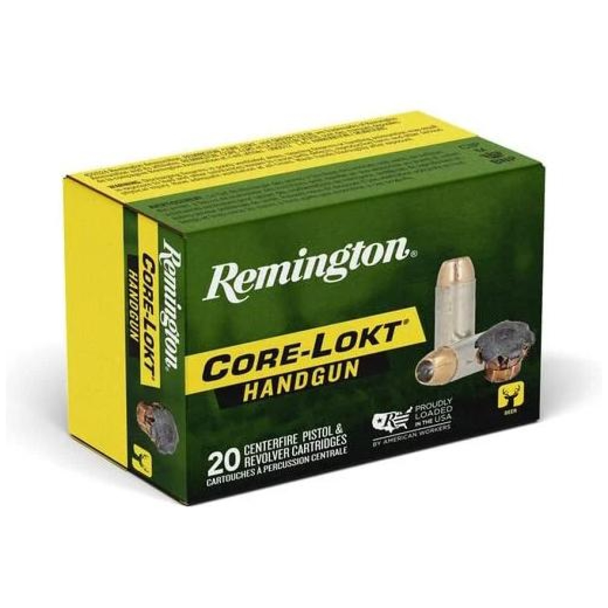 Rtr20220. Jpg - remington core-lokt handgun ammunition. 44 rem mag 240gr sjhp 1220 fps 20/ct - rtr20220