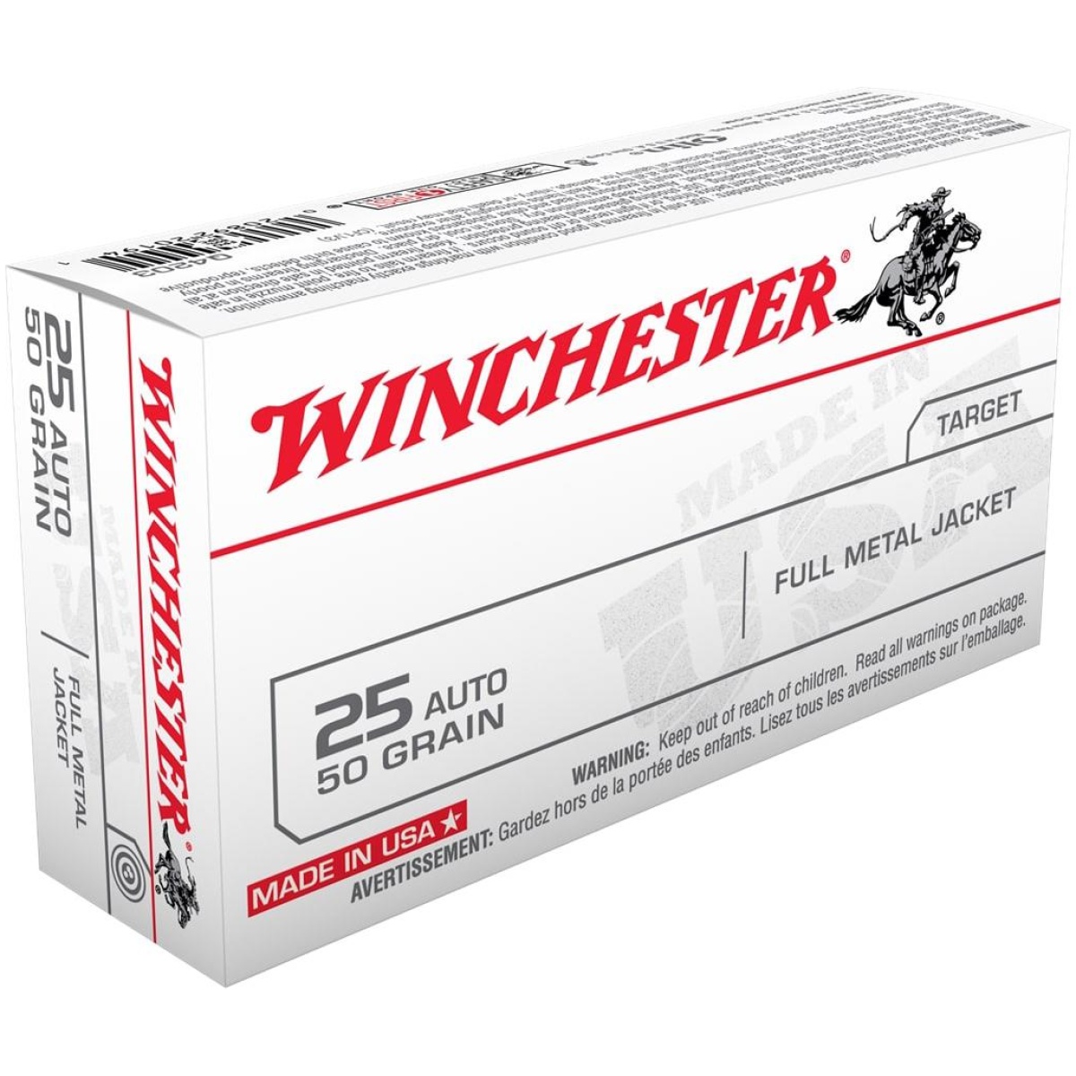 Wnq4203_1. Jpg - winchester usa handgun ammunition. 25 acp 50 gr fmj 50/ct - wnq4203 1