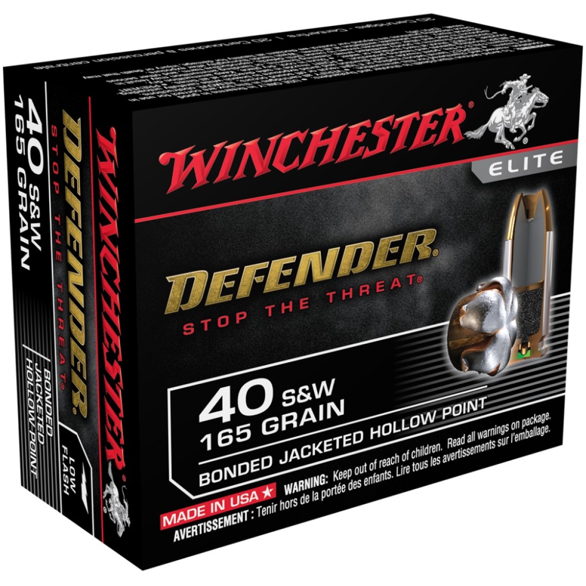 Wns40swpdb-1. Jpg - winchester pdx1 defender handgun ammunition. 40 s&w 165 gr jhp 1140 fps 20/ct - wns40swpdb 1