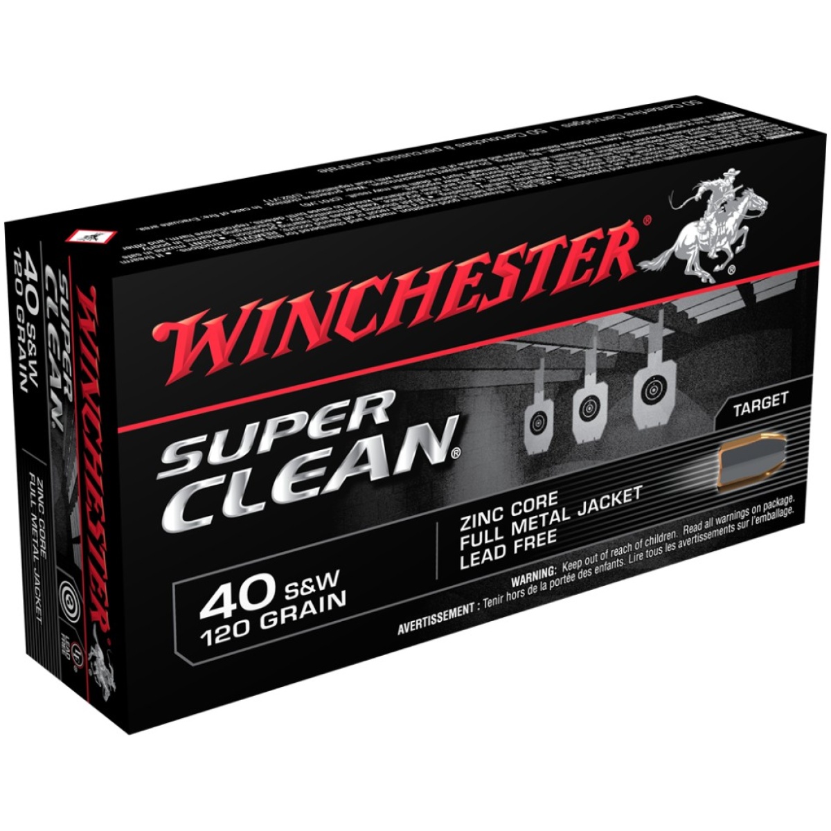 Wnw40swlf-1. Jpg - winchester super clean nt handgun ammunition. 40 s&w 120 gr. Jsp 1250 fps 50/ct - wnw40swlf 1