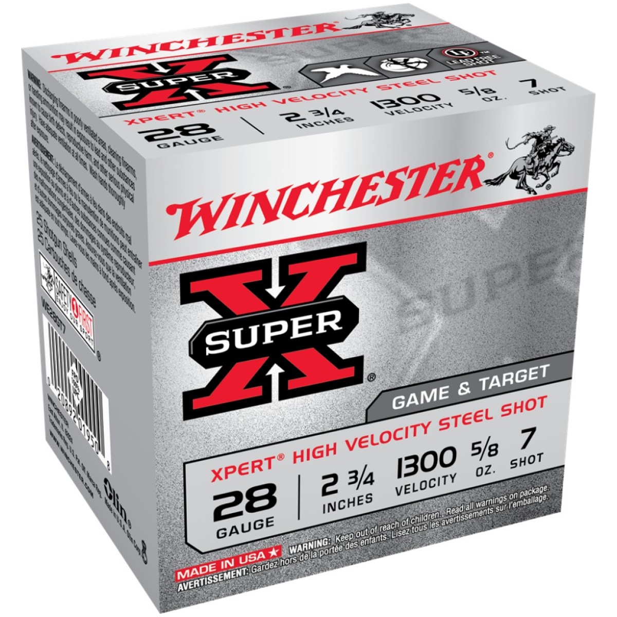 Wnwe28gt7-1. Jpg - winchester xpert steel shotshells 28 ga 2-3/4" 5/8 oz 1300 fps #7 25/ct - wnwe28gt7 1