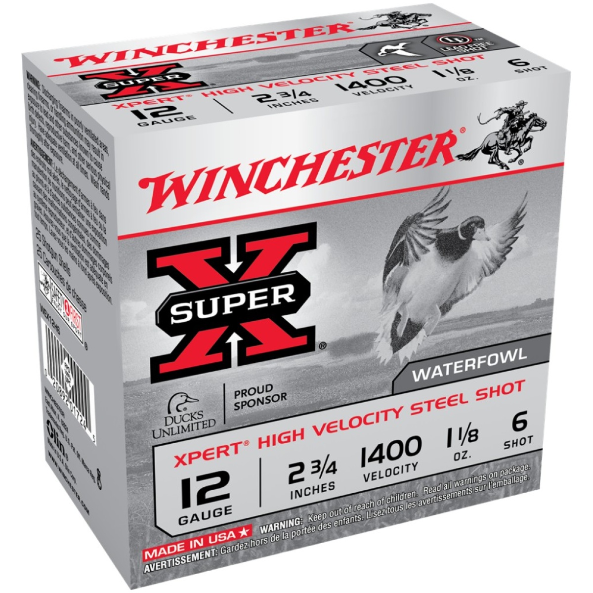 Wnwex12h6-1. Jpg - winchester xpert high-velocity steel shotshells 12 ga 2-3/4" 1-1/8 oz 1400 fps #6 25/ct - wnwex12h6 1